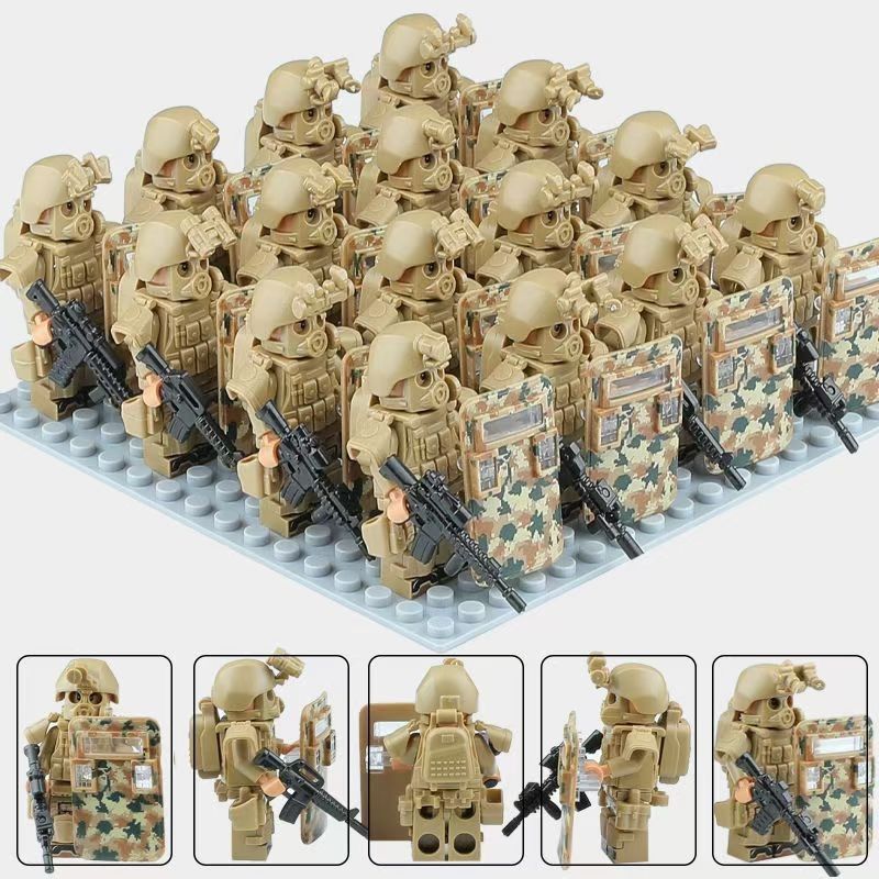 (Style A) Kids Toys Reloading Explosion Proof Special Forces Building Blocks Anti Virus Police Smart Men Mini Humanoid Doll Birthday Gifts