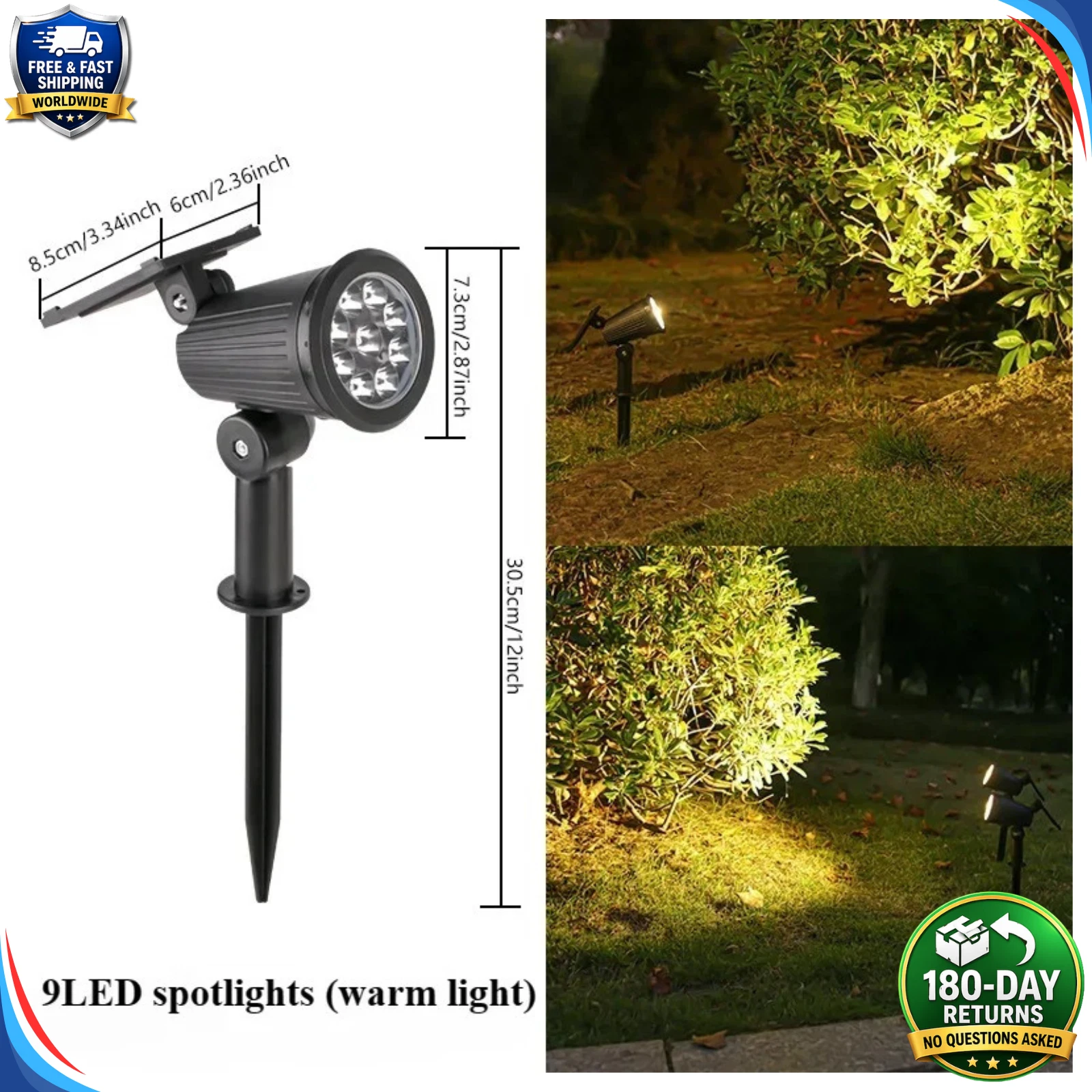 Solar Spot Lights LED Outdoor Garden Pathway LawnStake Lamp Landscape Decor Lamp