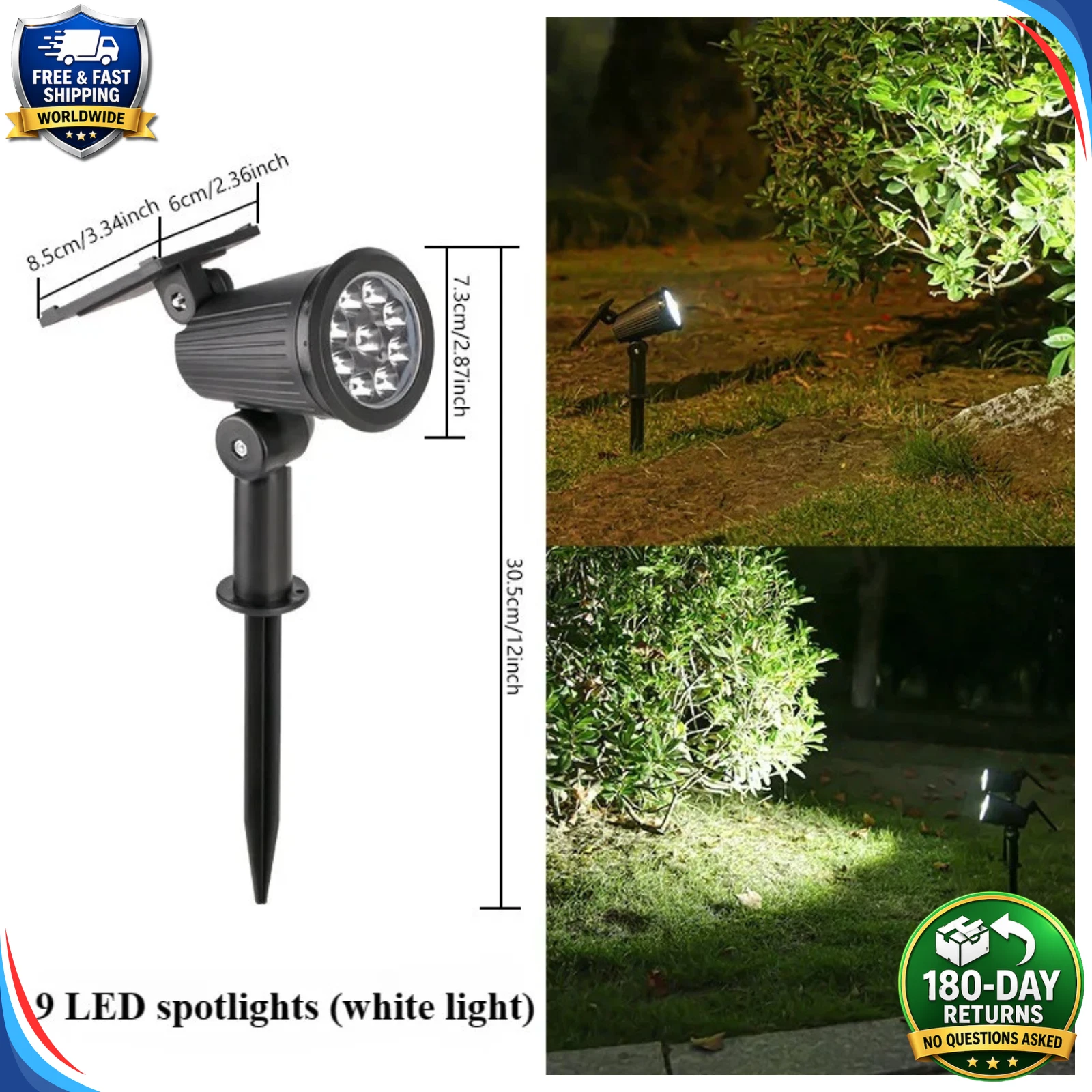 (Warm White) Solar Spot Lights LED Outdoor Garden Pathway LawnStake Lamp Landscape Decor Lamp