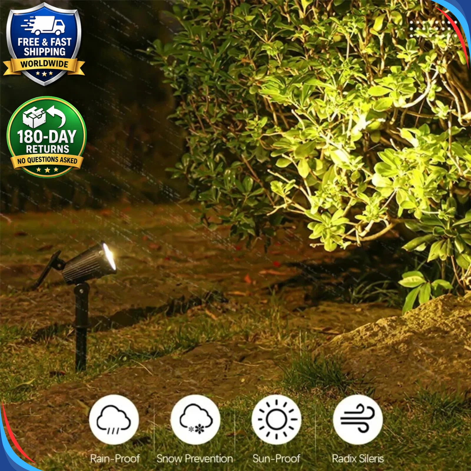 (Warm White) Solar Spot Lights LED Outdoor Garden Pathway LawnStake Lamp Landscape Decor Lamp