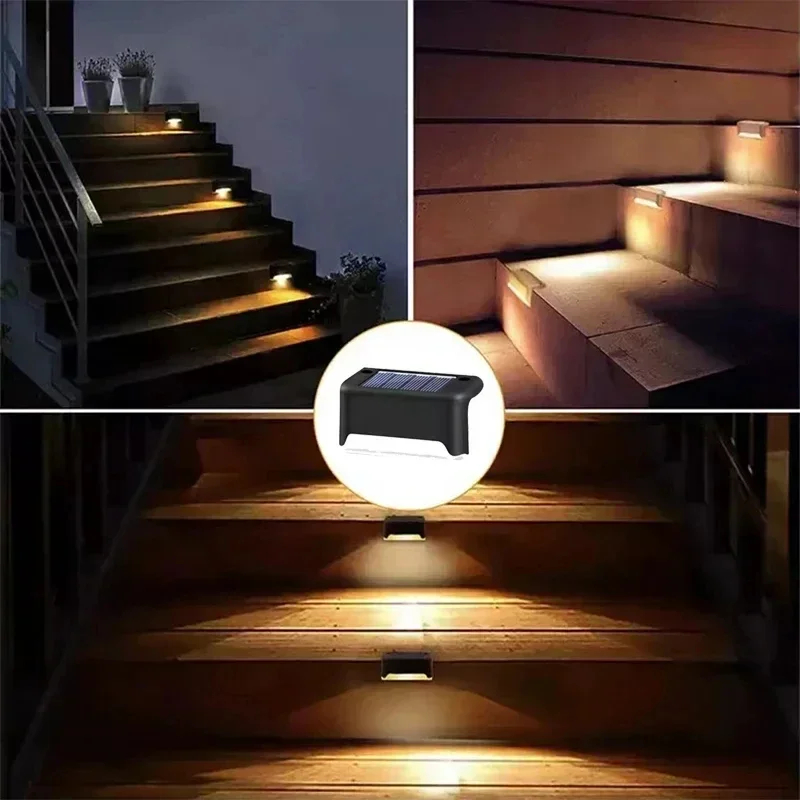 (8 PCS) Solar LED Lights Outdoor Garden Light Deck Lamp Solar Stairs Light Waterproof Solar Step Lamp Patio Garden Decor