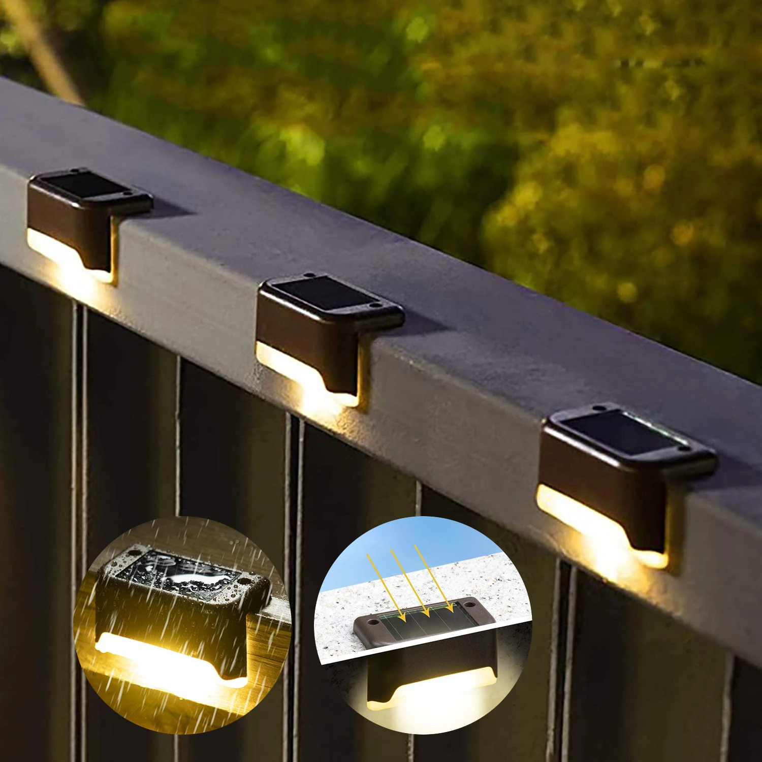 (8 PCS) Solar LED Lights Outdoor Garden Light Deck Lamp Solar Stairs Light Waterproof Solar Step Lamp Patio Garden Decor
