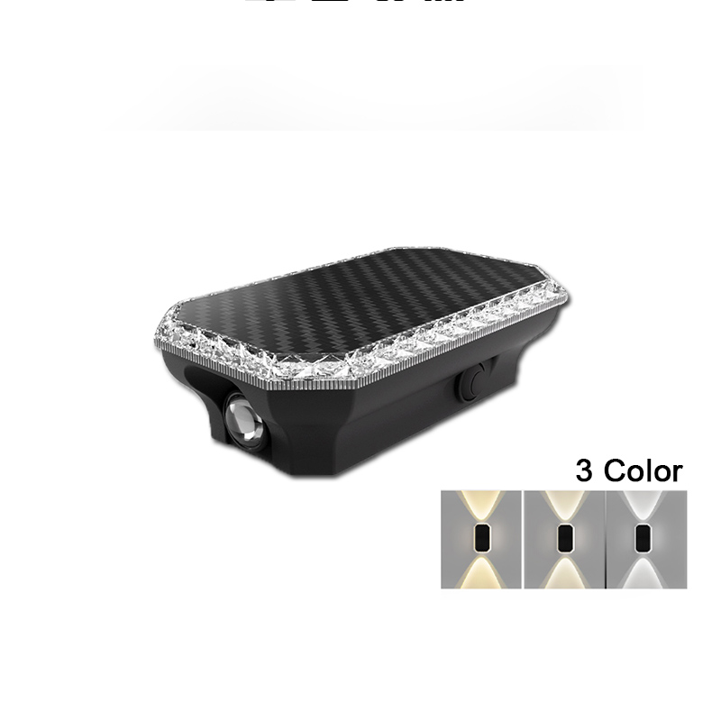 RGB Color Solar Fence Lights Outdoor Light Intelligent Light Control Lamp Up and Down Solar Wall Lights for Yard Garage Exterior