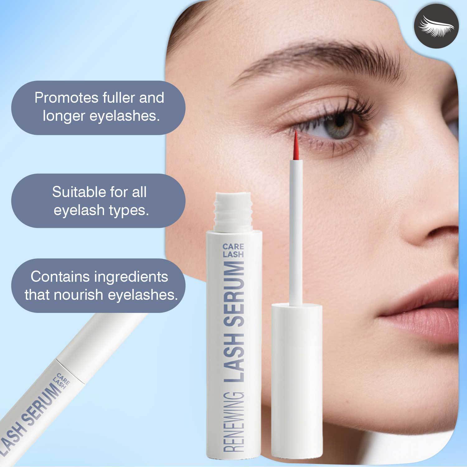 Renewing Lash Serum Lengthening Volumizing For Natural Fuller Lashes Daily Eye Beauty Treatment 5ml