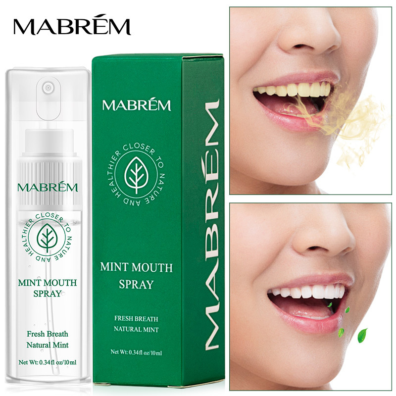 Peppermint Mouth Spray Breath Freshening Teeth Cleaning Oral Hygiene Daily Care Travel Portable Pocket Spray 12ml