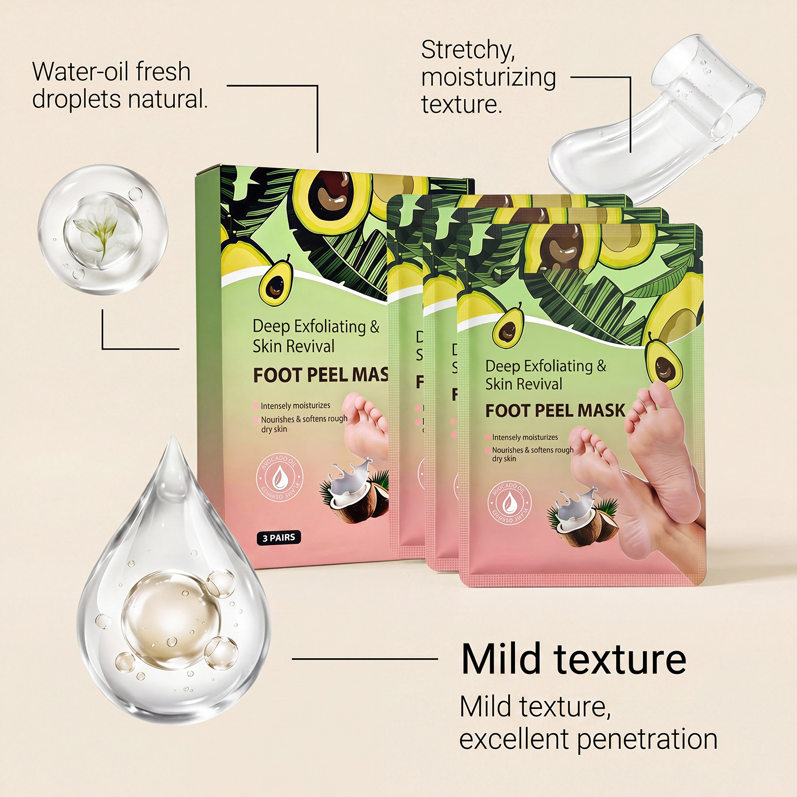Moisturizing Foot Mask Mild Care Hydrate Soft Delicate Smooth Foot Skin Daily Maintenance For Body Care
