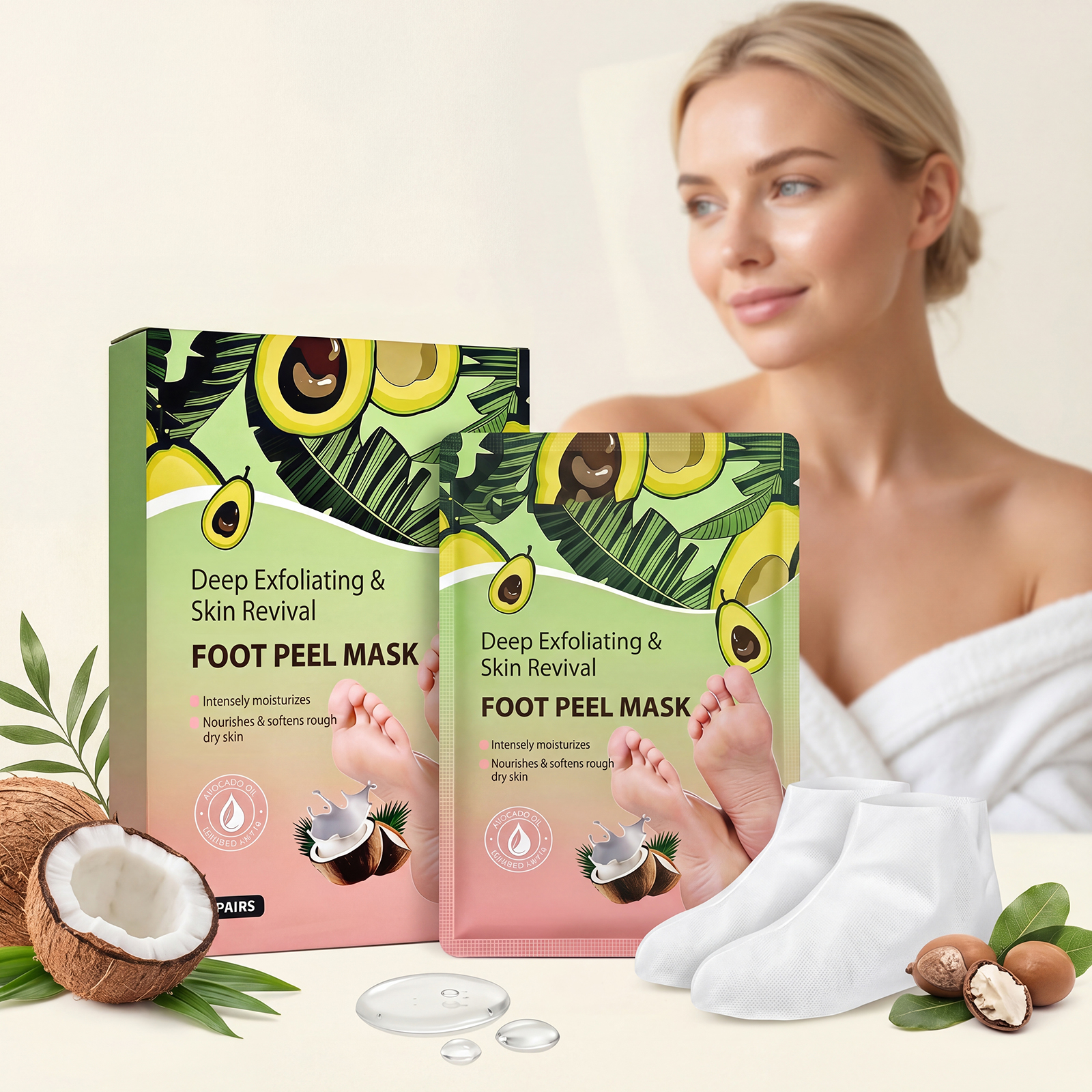 Moisturizing Foot Mask Mild Care Hydrate Soft Delicate Smooth Foot Skin Daily Maintenance For Body Care