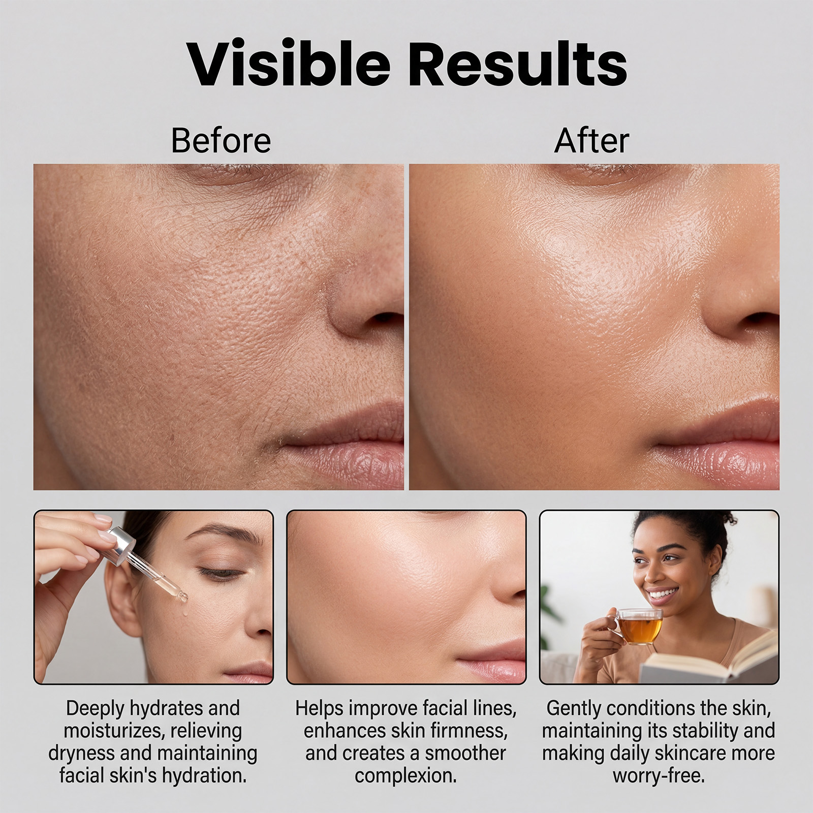 Facial Essence Liquid Moist Refreshing Hydrating Soft Smooth Moisturizing Skin Daily Face Care