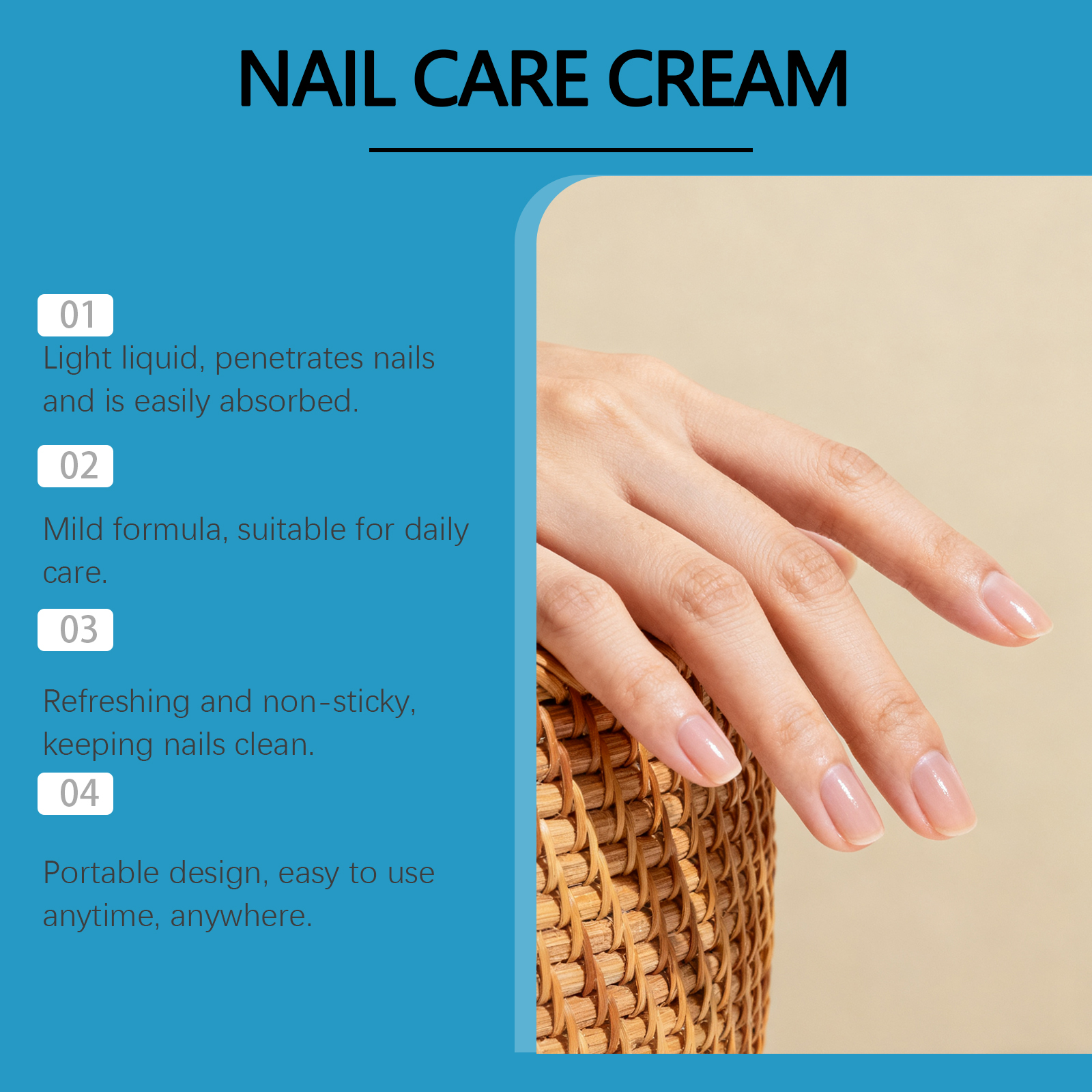 Nail Care Cream Mild Moisturizing Bright Glossy Hand Foot Daily Clean Smear Protect Skin