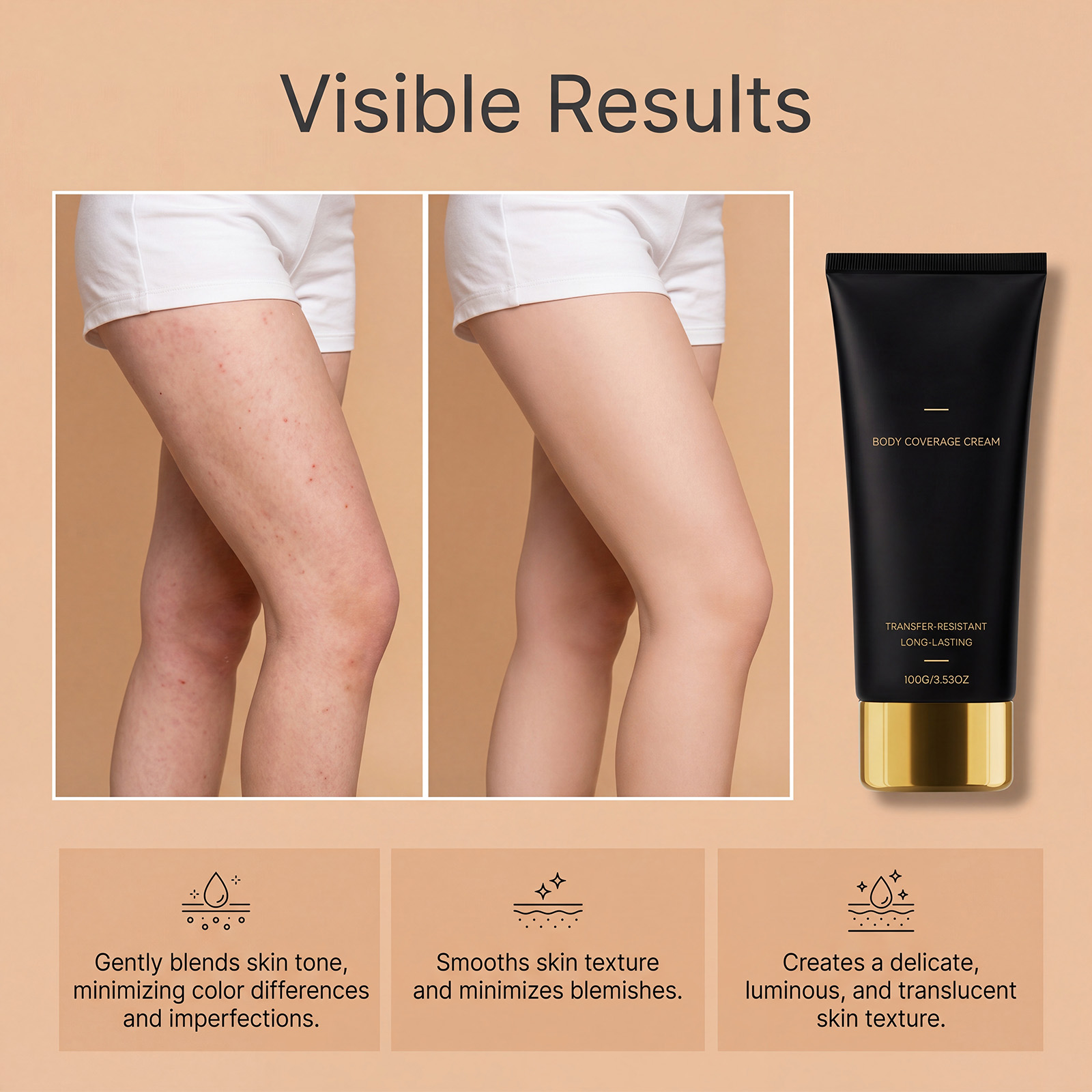 Body Concealer Contour Cream Long Lasting Makeup Waterproof Sweat Proof Smooth Fit Mark Modify Skin