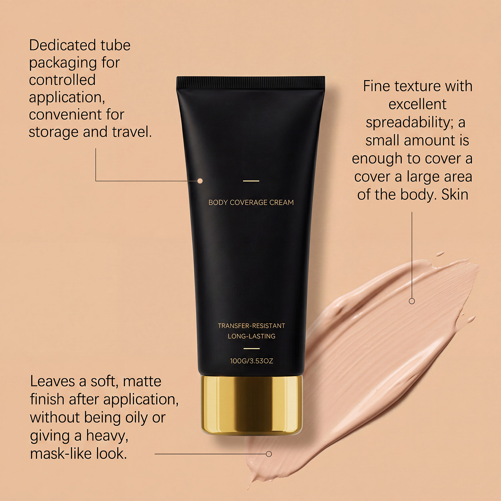 Body Concealer Contour Cream Long Lasting Makeup Waterproof Sweat Proof Smooth Fit Mark Modify Skin
