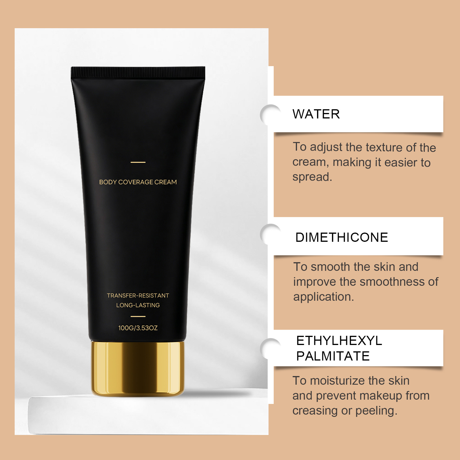 Body Concealer Contour Cream Long Lasting Makeup Waterproof Sweat Proof Smooth Fit Mark Modify Skin