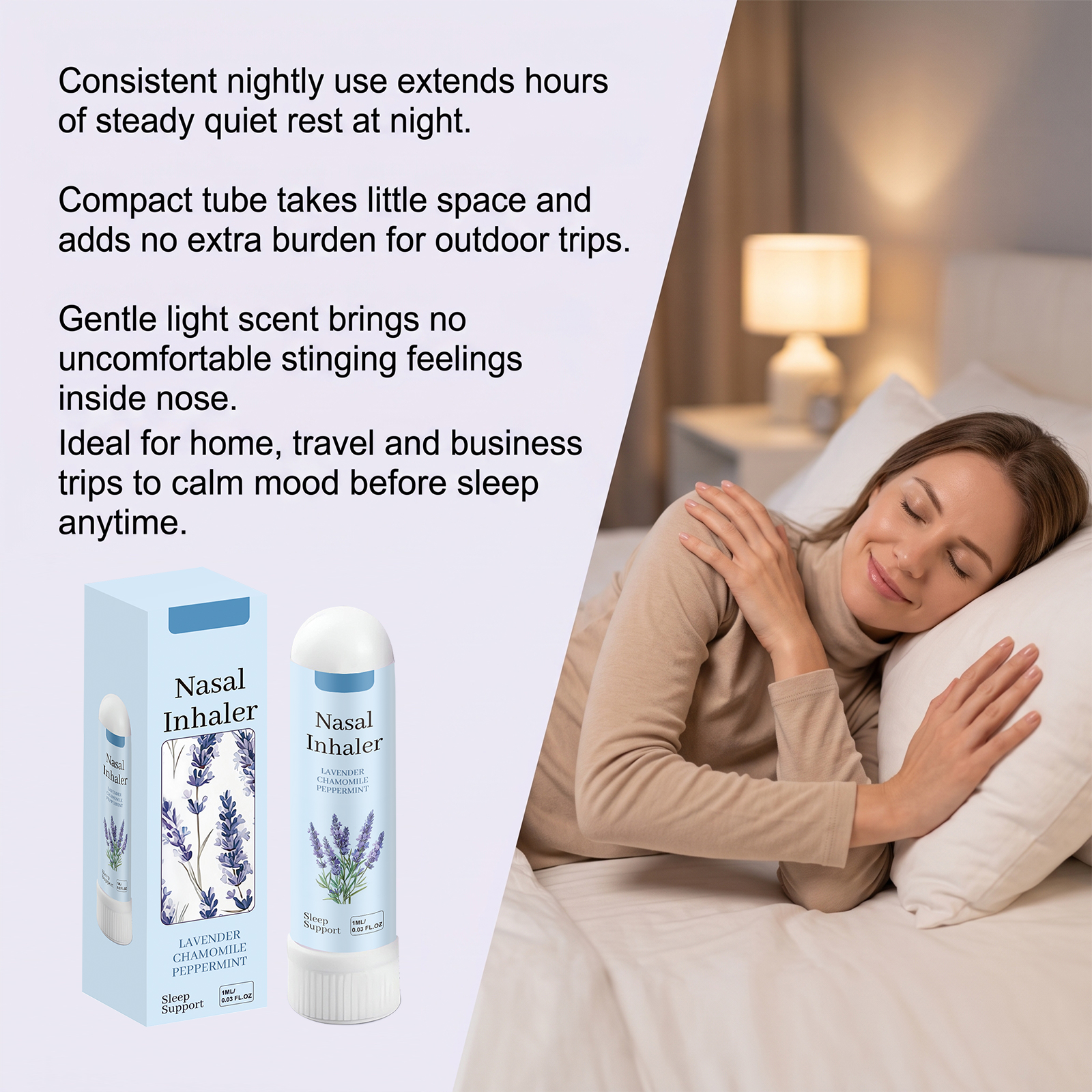 Herbal Care Nasal Inhaler Mild Ingredients Night Care Portable Sleep Nose Comfort Body Care