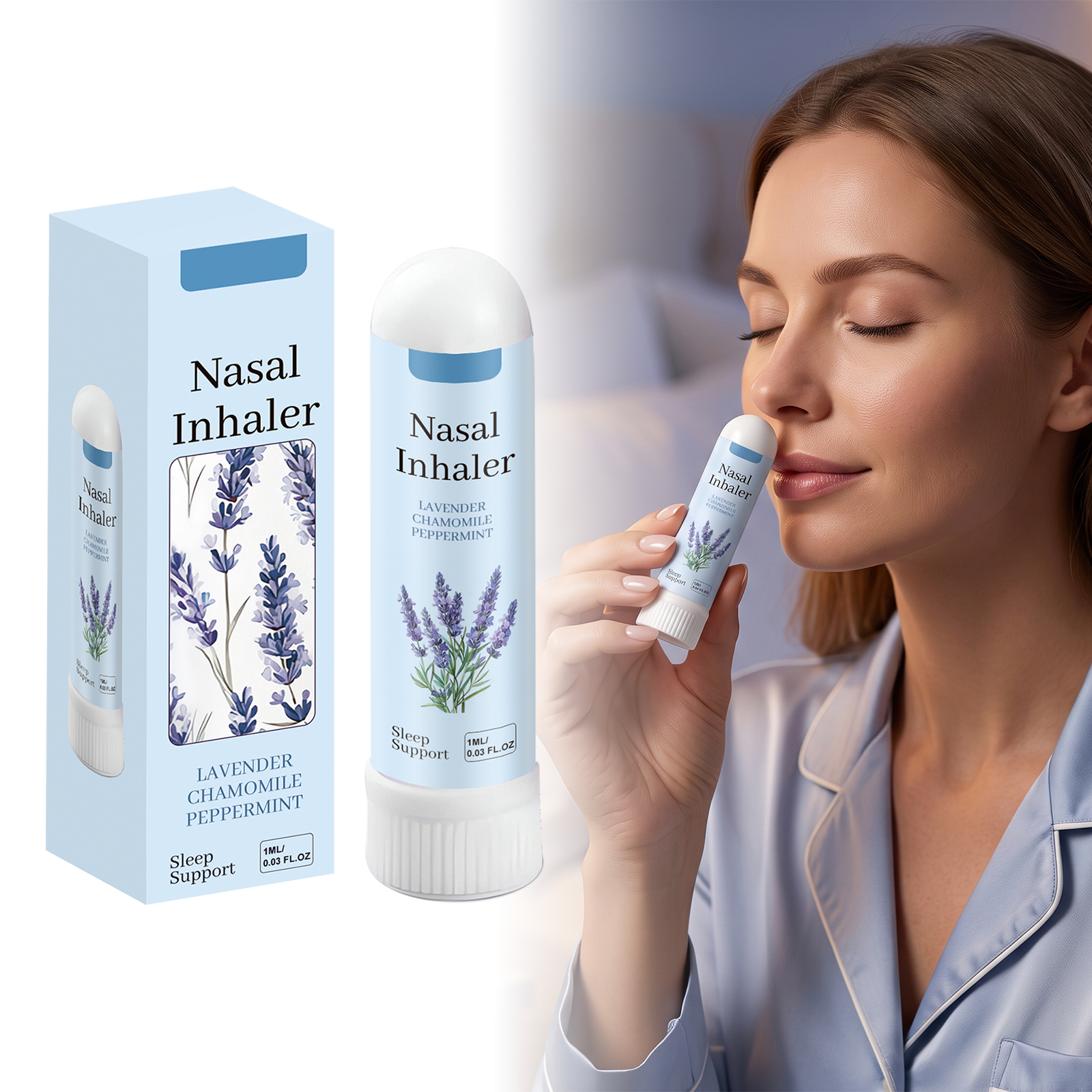 Herbal Care Nasal Inhaler Mild Ingredients Night Care Portable Sleep Nose Comfort Body Care