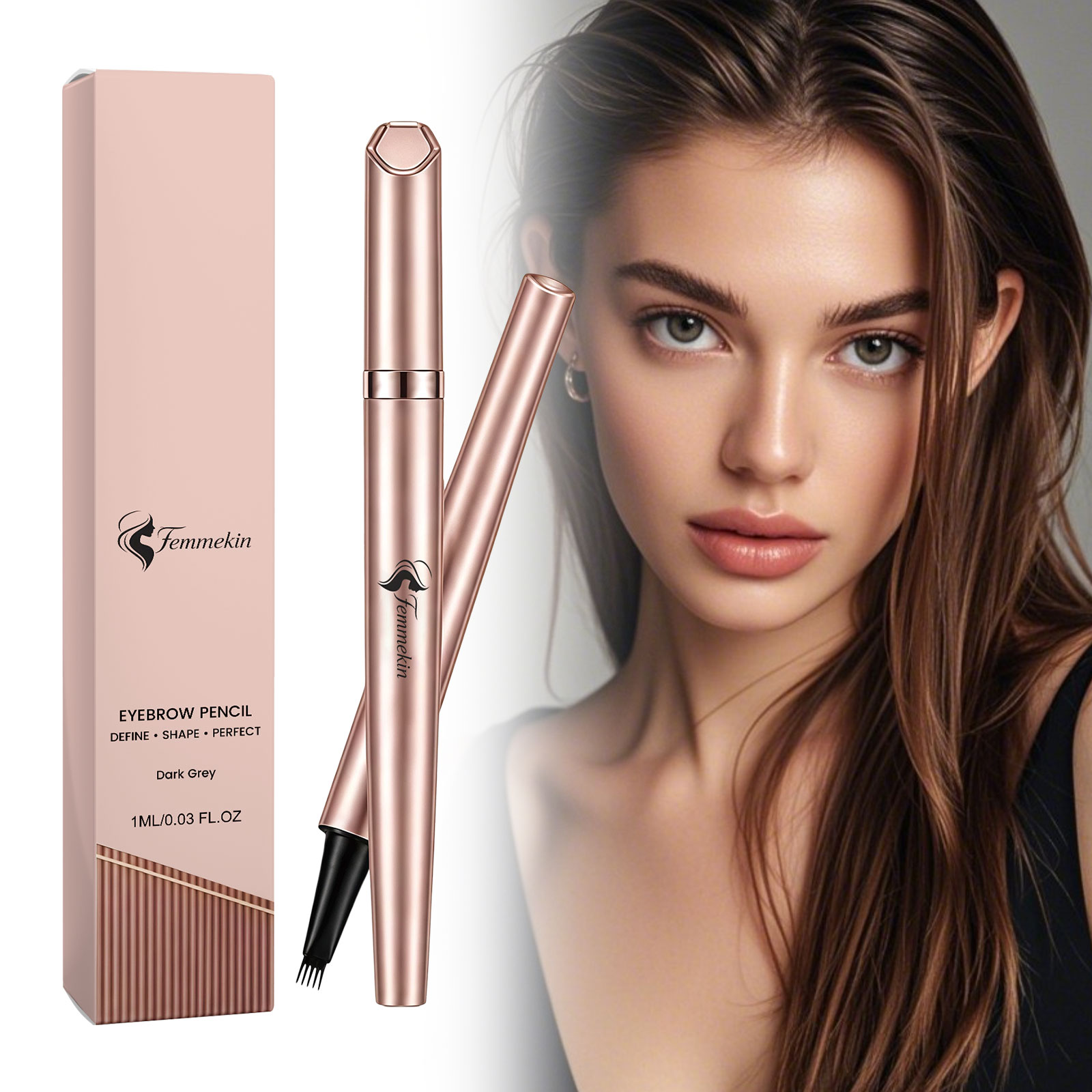 (Light Brown) Long Lasting Waterproof Eyebrow Pencil Smooth Pigmented Natural Smudgeproof Brow Easy Use