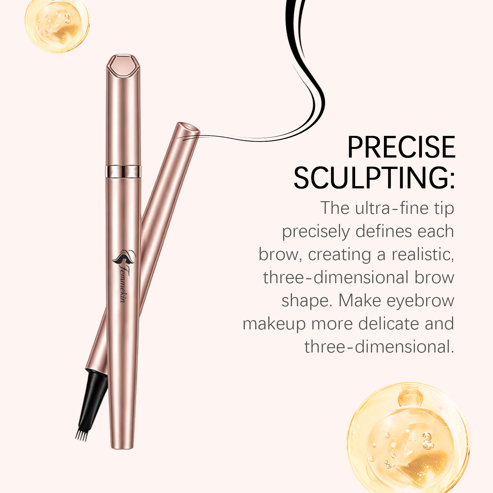 (Light Brown) Long Lasting Waterproof Eyebrow Pencil Smooth Pigmented Natural Smudgeproof Brow Easy Use