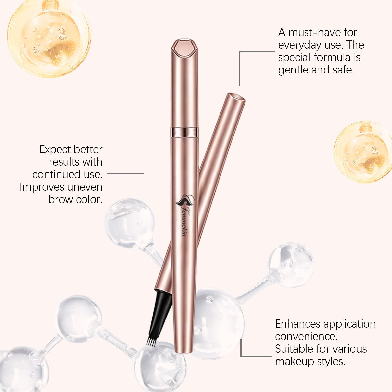 (Light Brown) Long Lasting Waterproof Eyebrow Pencil Smooth Pigmented Natural Smudgeproof Brow Easy Use