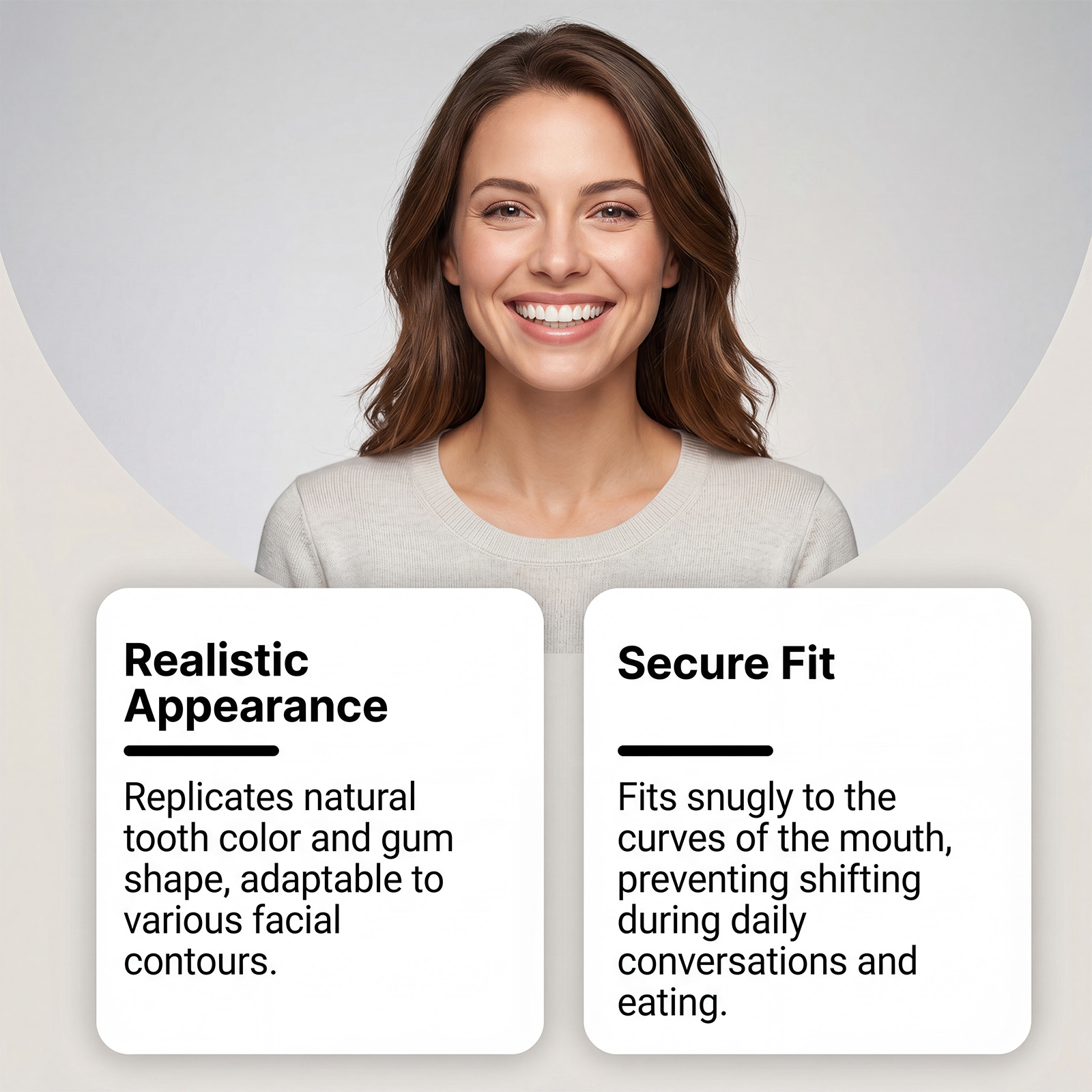 Comfortable Denture Kit Soft Material Stable Easy To Wear Natural Fit Beautiful Daily Teeth Modification Set