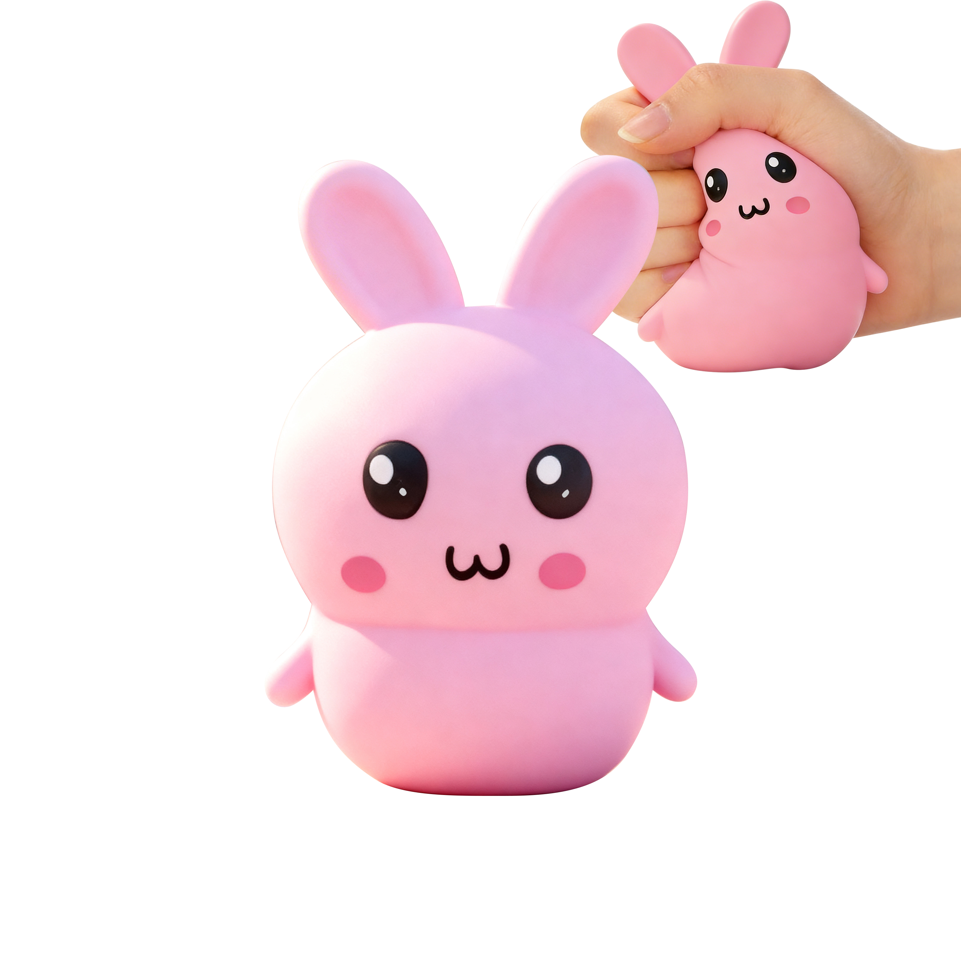 Rabbit Squeeze Toy Pink Safe Odorless High Resilience Daily Office Parent Child Stress Relief Portable Magic Tool