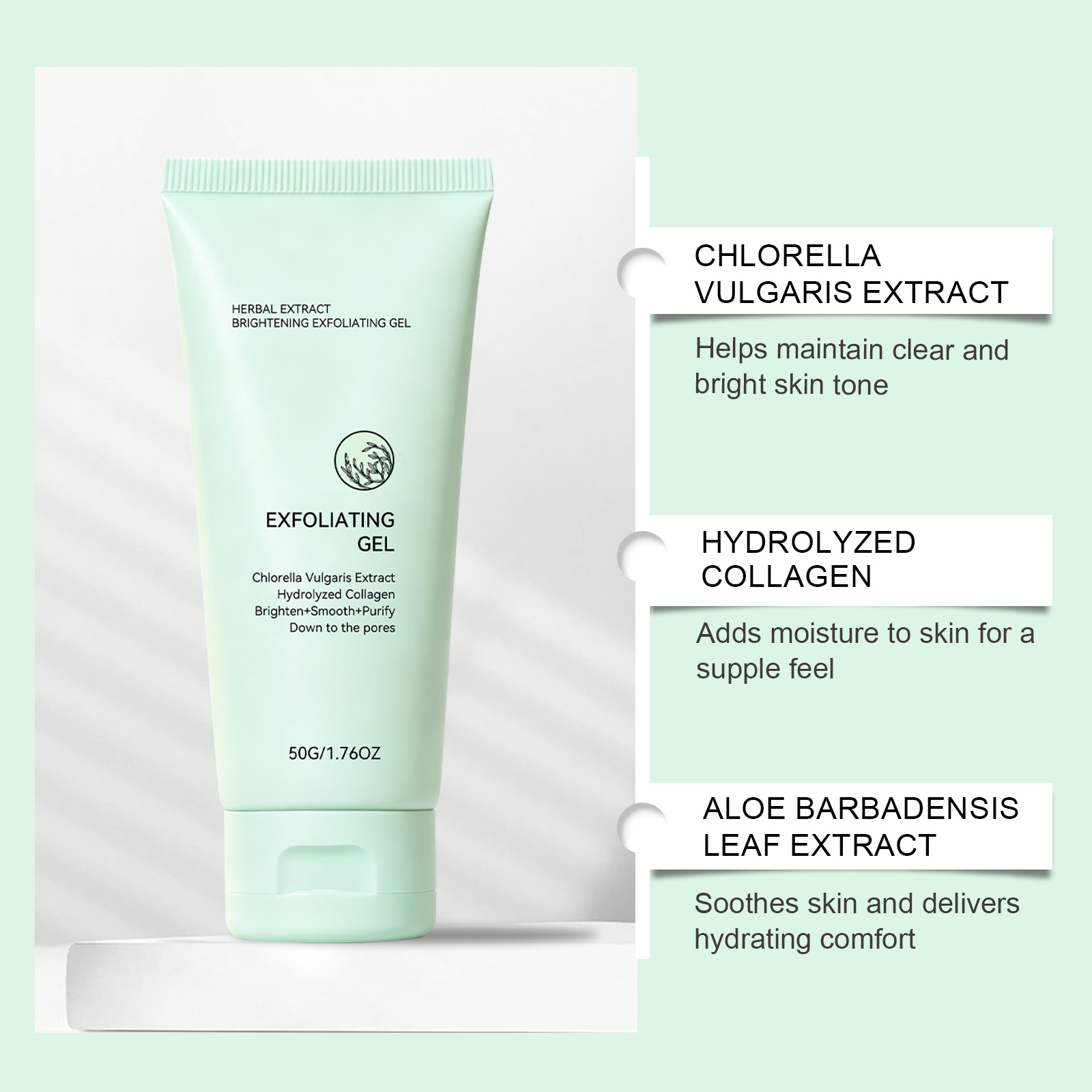 Brightening Exfoliating Gel Mild Cleansing Hydrating Skin Care Daily Facial Treatment Soft Gentle Nourish Face Moisturizing