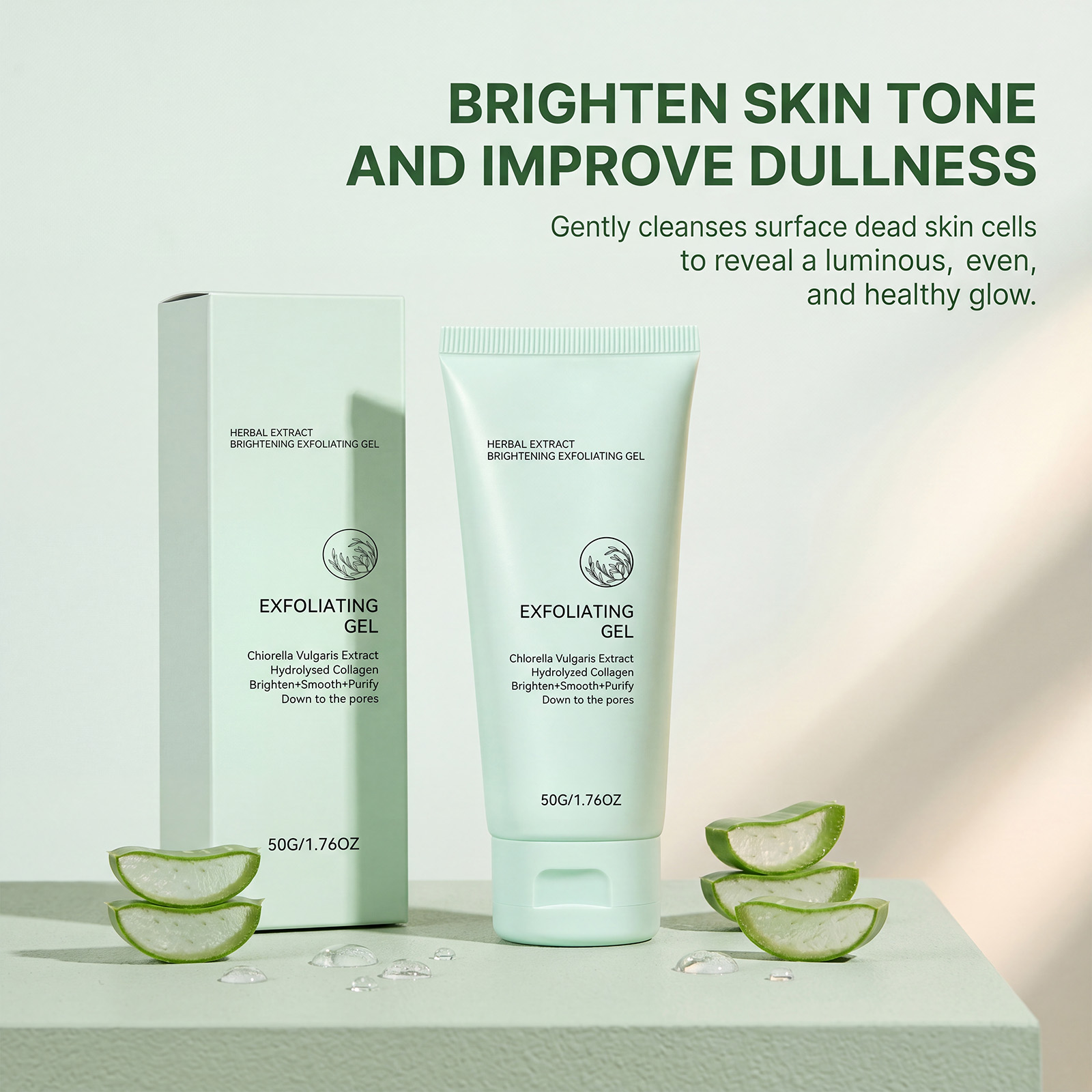 Brightening Exfoliating Gel Mild Cleansing Hydrating Skin Care Daily Facial Treatment Soft Gentle Nourish Face Moisturizing