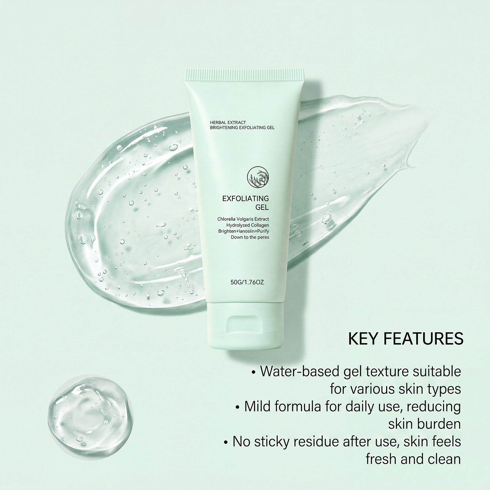 Brightening Exfoliating Gel Mild Cleansing Hydrating Skin Care Daily Facial Treatment Soft Gentle Nourish Face Moisturizing