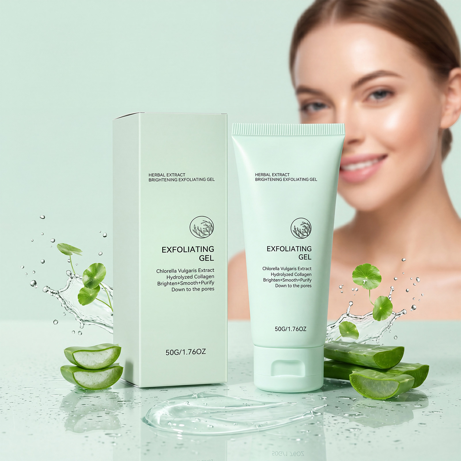 Brightening Exfoliating Gel Mild Cleansing Hydrating Skin Care Daily Facial Treatment Soft Gentle Nourish Face Moisturizing