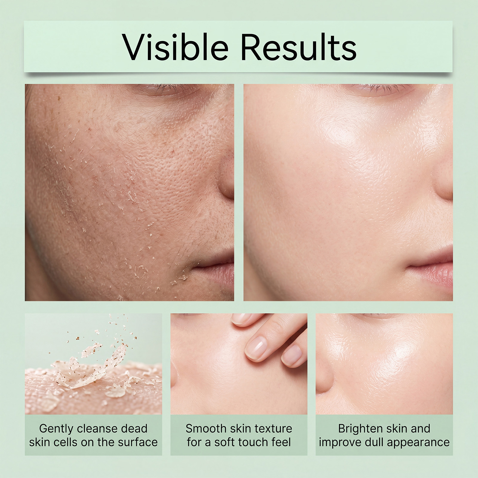 Brightening Exfoliating Gel Mild Cleansing Hydrating Skin Care Daily Facial Treatment Soft Gentle Nourish Face Moisturizing