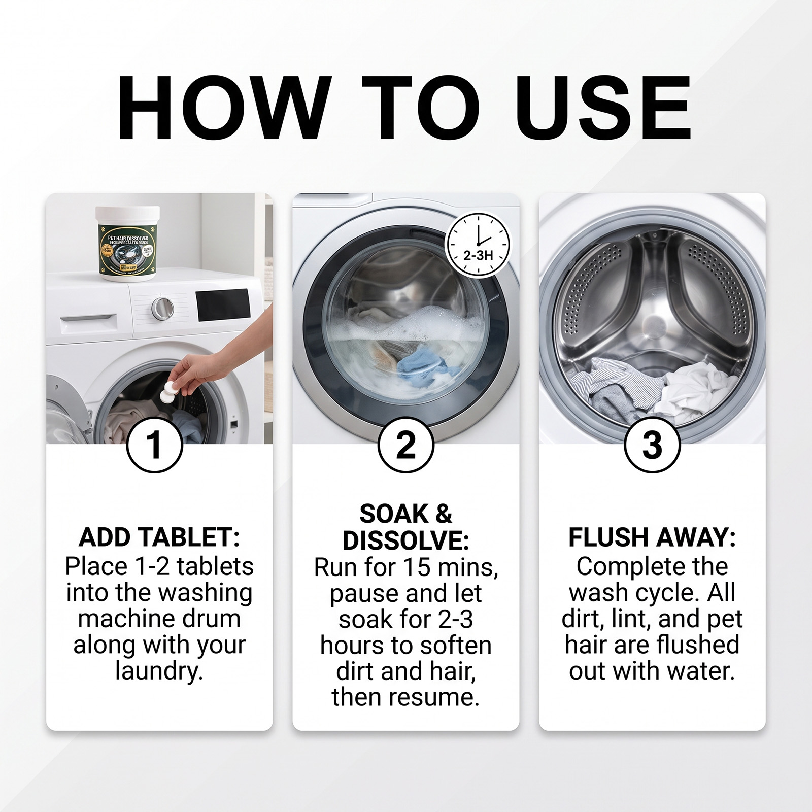 Pet Hair Remove Effervescent Tablets Daily Clean Clothes Purify For Household General Application