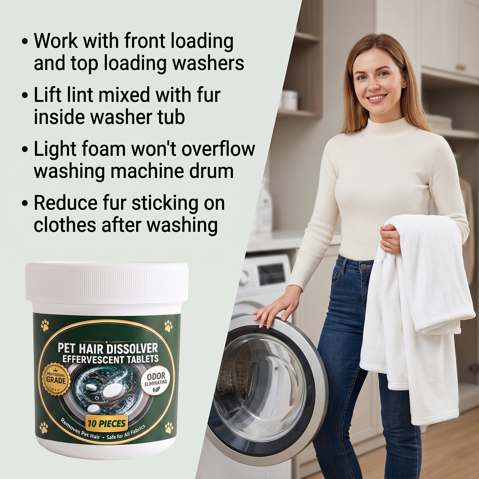 Pet Hair Remove Effervescent Tablets Daily Clean Clothes Purify For Household General Application