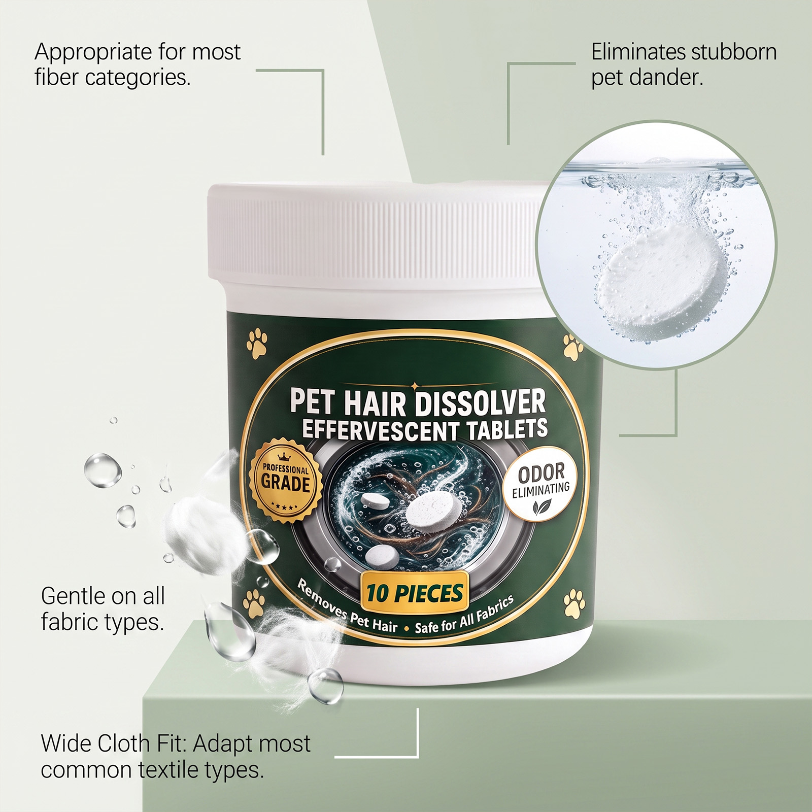 Pet Hair Remove Effervescent Tablets Daily Clean Clothes Purify For Household General Application