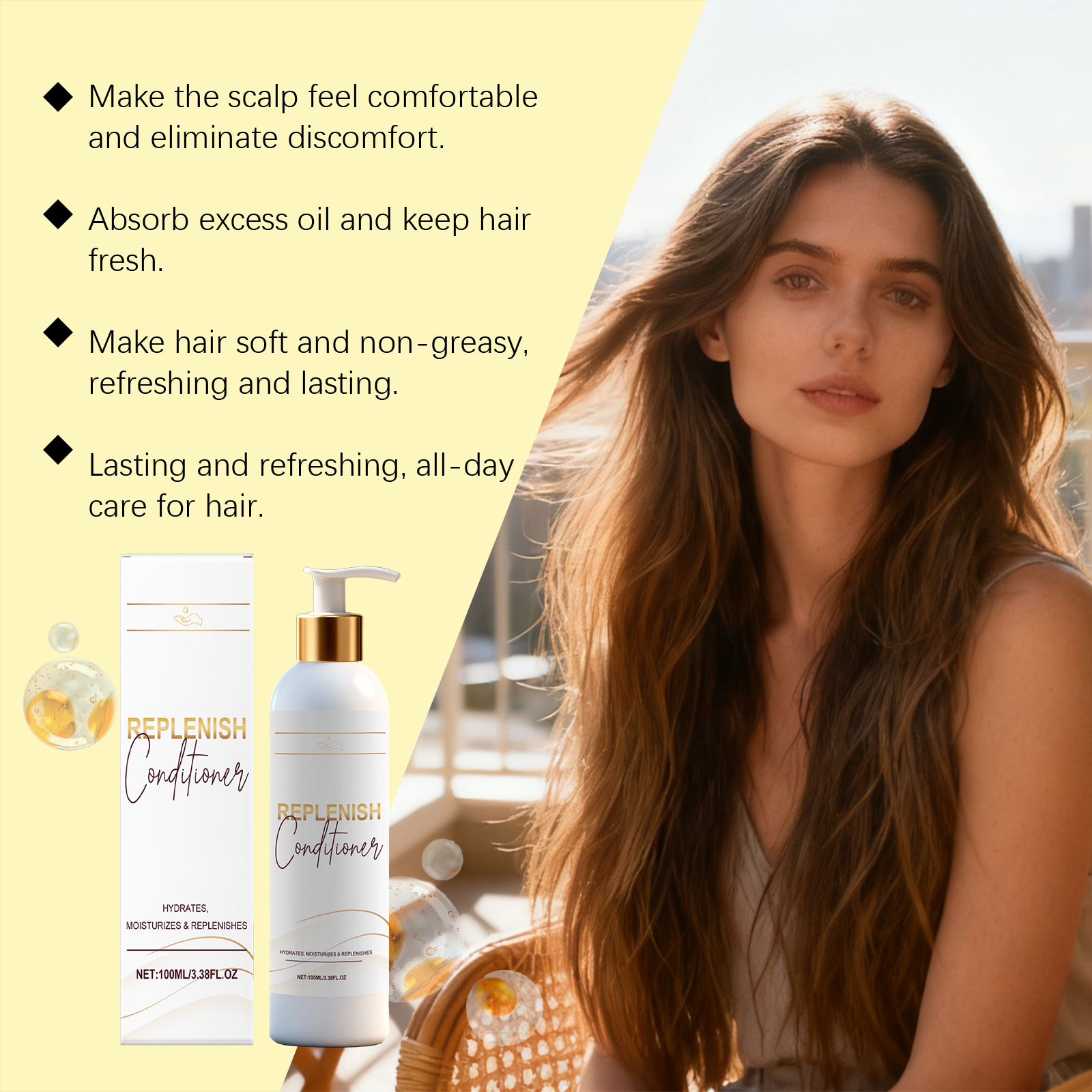 Smooth Hair Conditioner Daily Mild Hydrating Moisturizing Delicate Soft Dry Frizzy Hair Strands