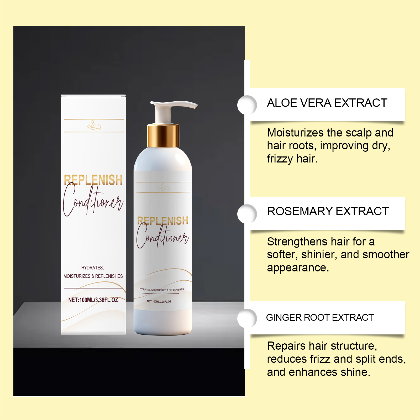Smooth Hair Conditioner Daily Mild Hydrating Moisturizing Delicate Soft Dry Frizzy Hair Strands