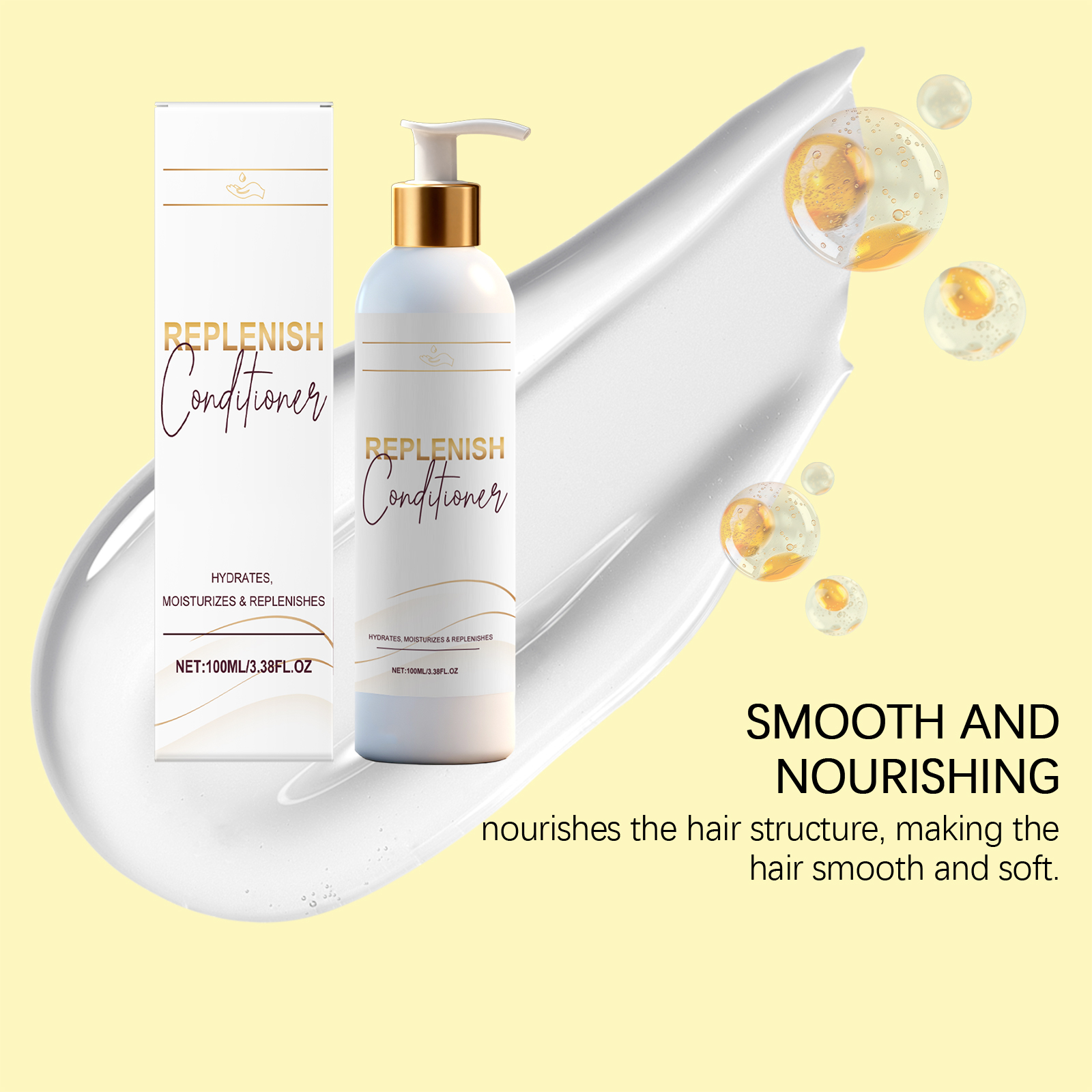 Smooth Hair Conditioner Daily Mild Hydrating Moisturizing Delicate Soft Dry Frizzy Hair Strands