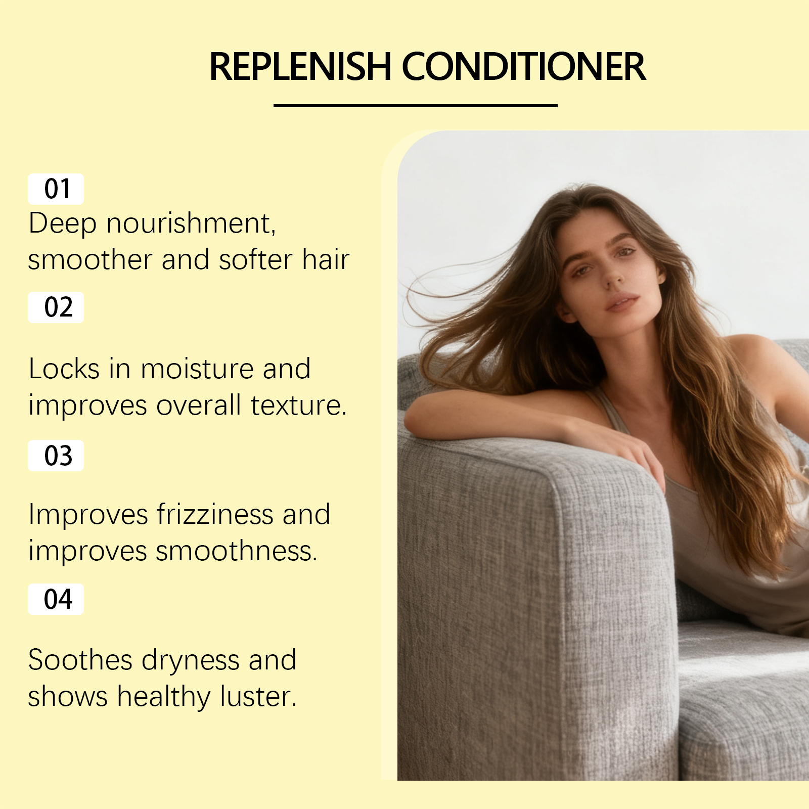 Smooth Hair Conditioner Daily Mild Hydrating Moisturizing Delicate Soft Dry Frizzy Hair Strands