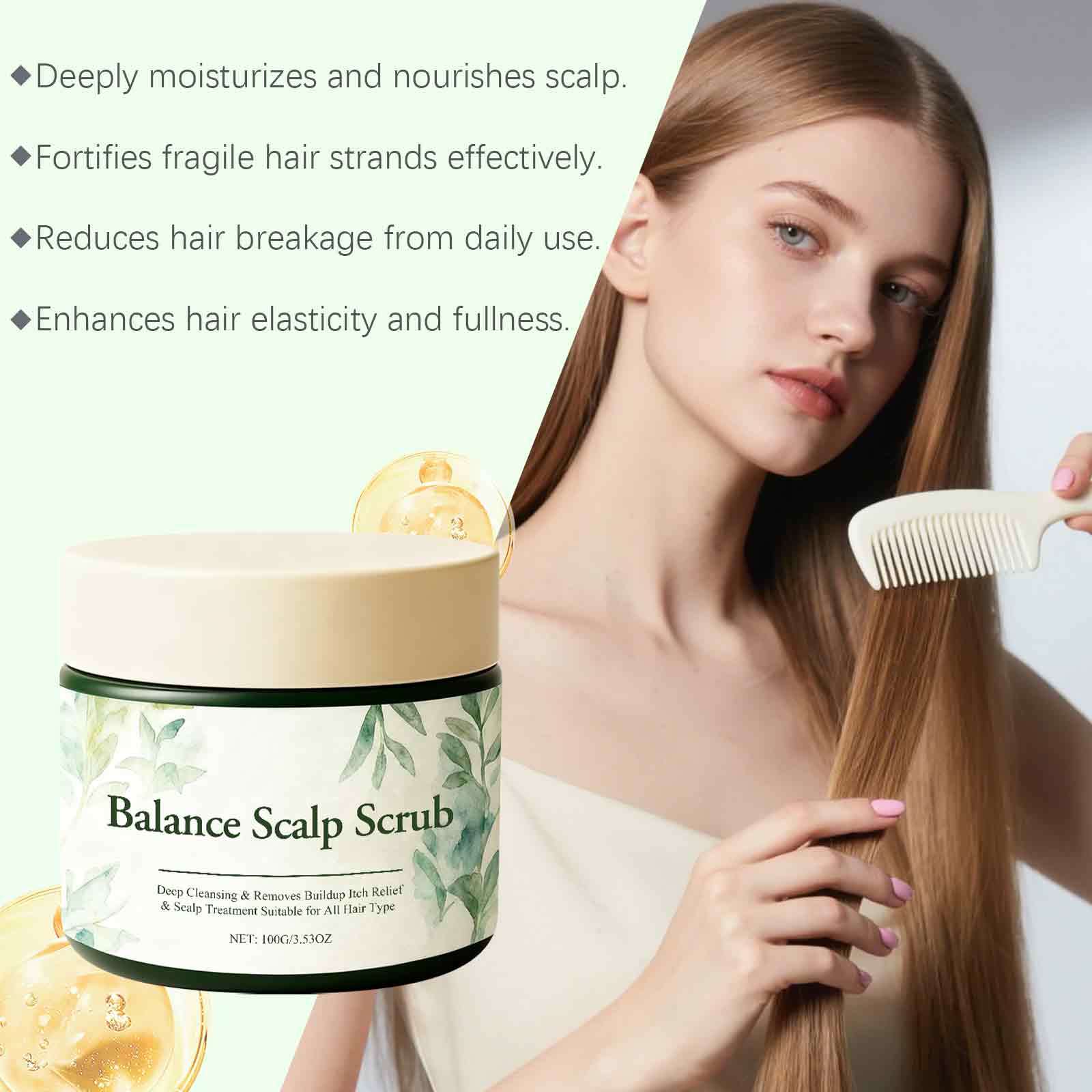 Botanical Scalp Cleansing Scrub Deep Moisturizing Clean Scalp Gaps Soften Hair Fresh Fluffy Care