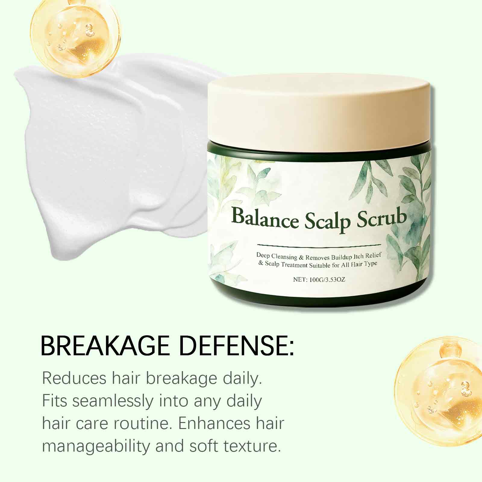 Botanical Scalp Cleansing Scrub Deep Moisturizing Clean Scalp Gaps Soften Hair Fresh Fluffy Care