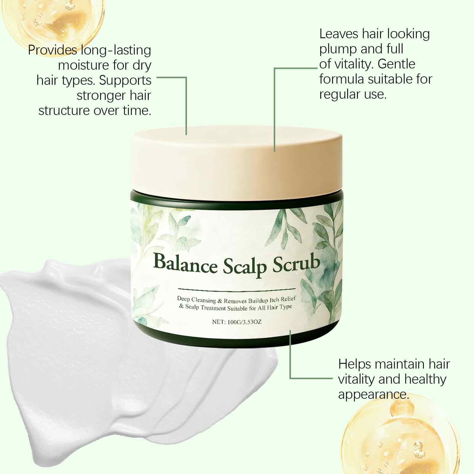 Botanical Scalp Cleansing Scrub Deep Moisturizing Clean Scalp Gaps Soften Hair Fresh Fluffy Care