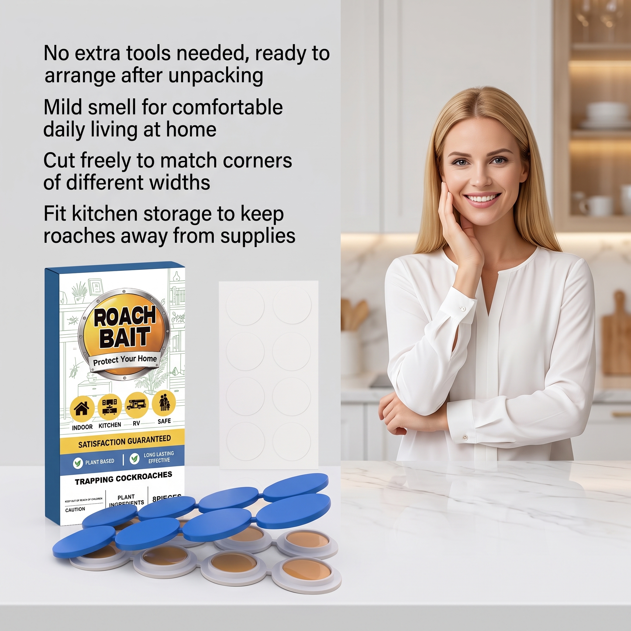 Cockroach Bait Indoor Insect Repellent Kitchen Household Roach Elimination Detergent Bait Agent