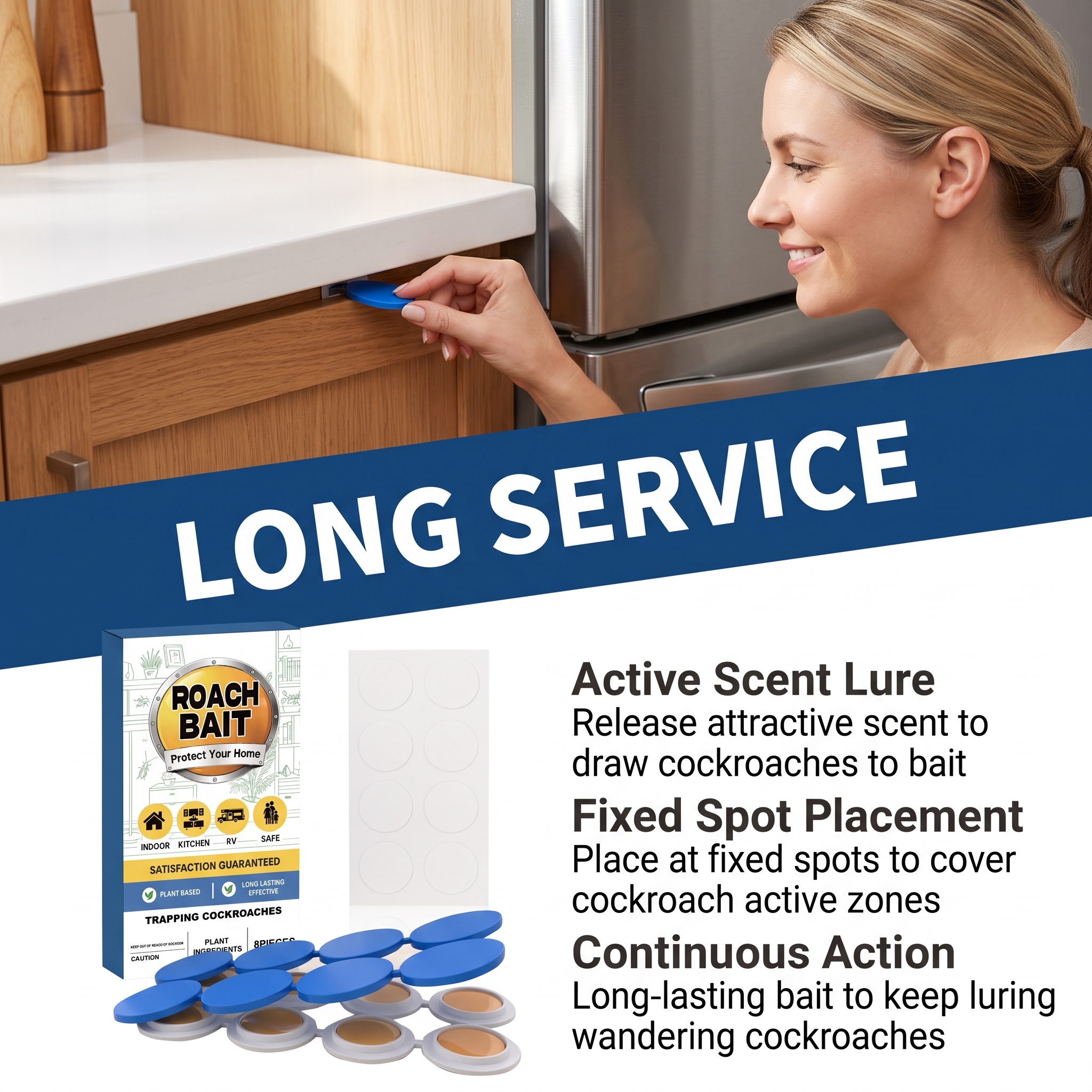 Cockroach Bait Indoor Insect Repellent Kitchen Household Roach Elimination Detergent Bait Agent
