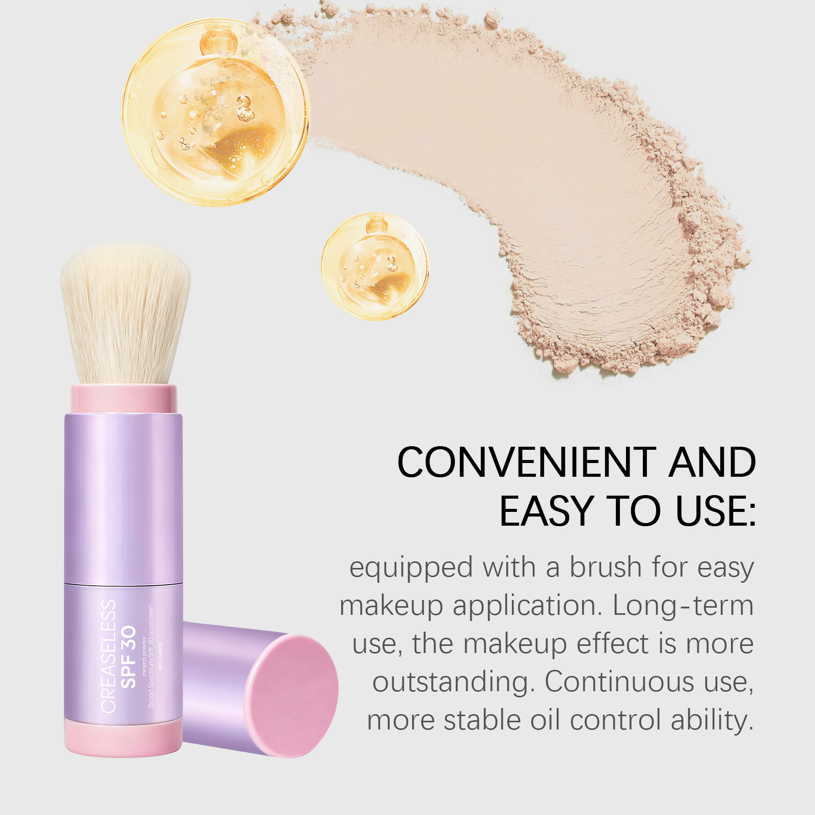 Protective Powder Brush Mild Ingredients Summer Outdoor Use Light Texture Delicate Refreshing Thin Invisible