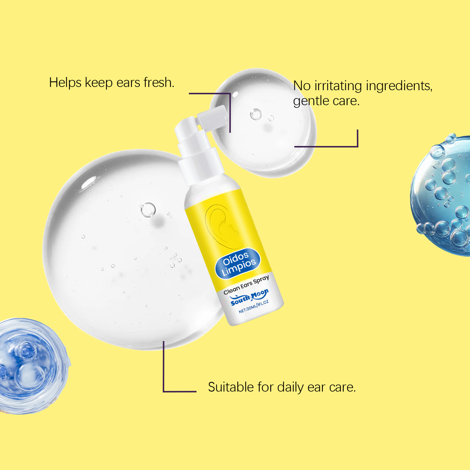 Ear Care Spray With Mild Ingredients Nourish Clean Comfort Maintain Ear Area
