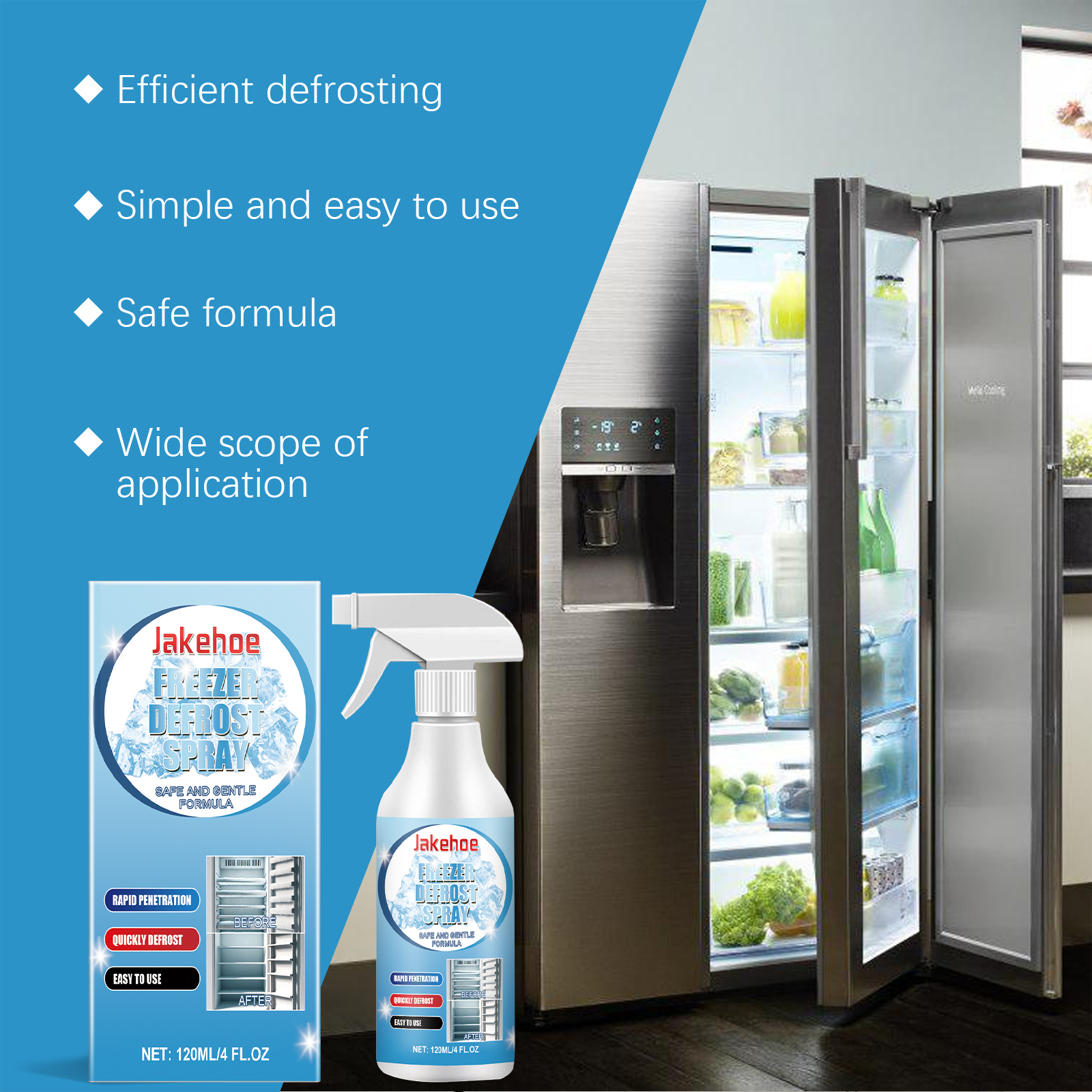 Freezer Defrost Spray Multi Purpose For Ice Maker Car Window Water Tap Ice Removal Defrosting