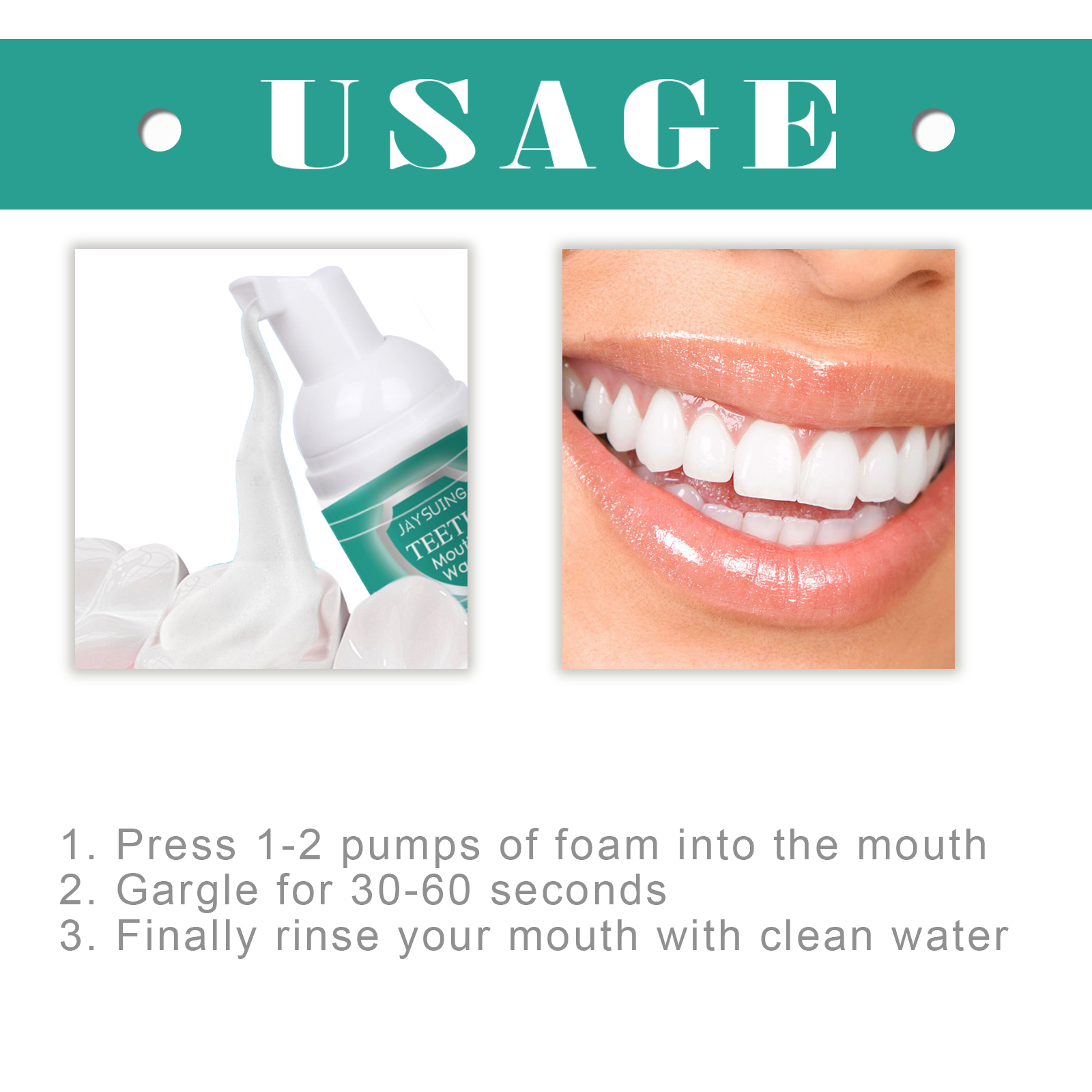 Foam Teeth Cleansing Mousse Deep Cleaning Stain Removal Breath Freshening Gum Care For Daily Oral Hygiene 60ml