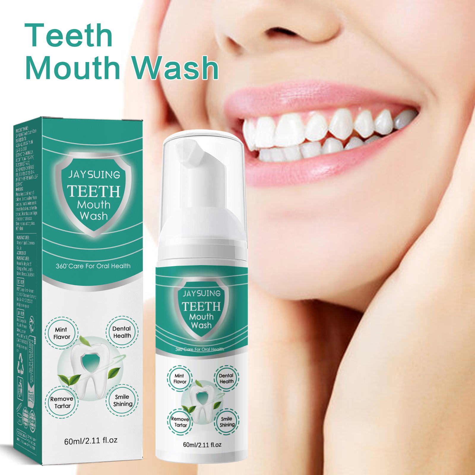 Foam Teeth Cleansing Mousse Deep Cleaning Stain Removal Breath Freshening Gum Care For Daily Oral Hygiene 60ml