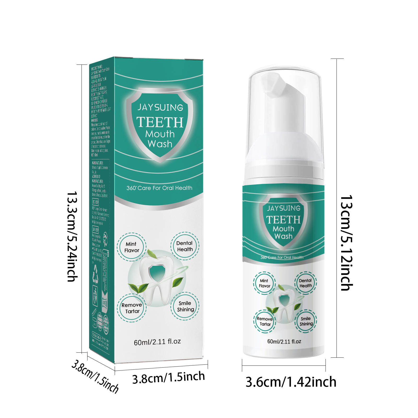 Foam Teeth Cleansing Mousse Deep Cleaning Stain Removal Breath Freshening Gum Care For Daily Oral Hygiene 60ml