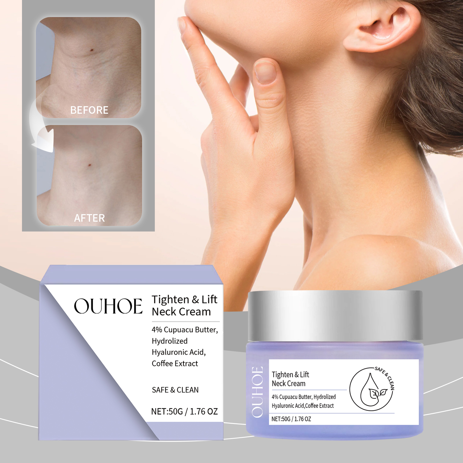 Moisturizing Neck Cream Hydrating Firming Fine Lines Daily Neck Care 50g