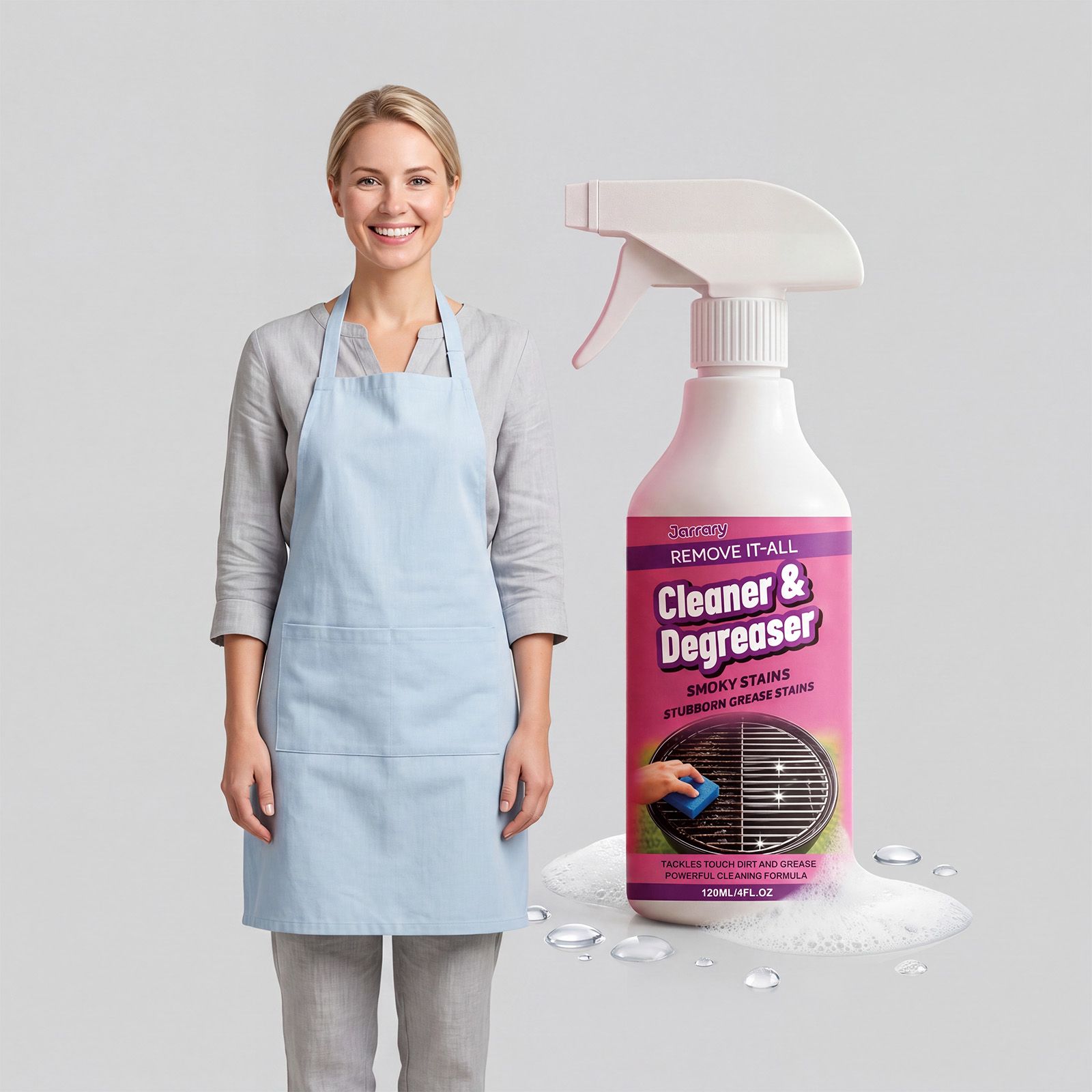 Grill Cleaner Spray For BBQ Rack Grease And Burnt Stain Removal Daily Cleaning