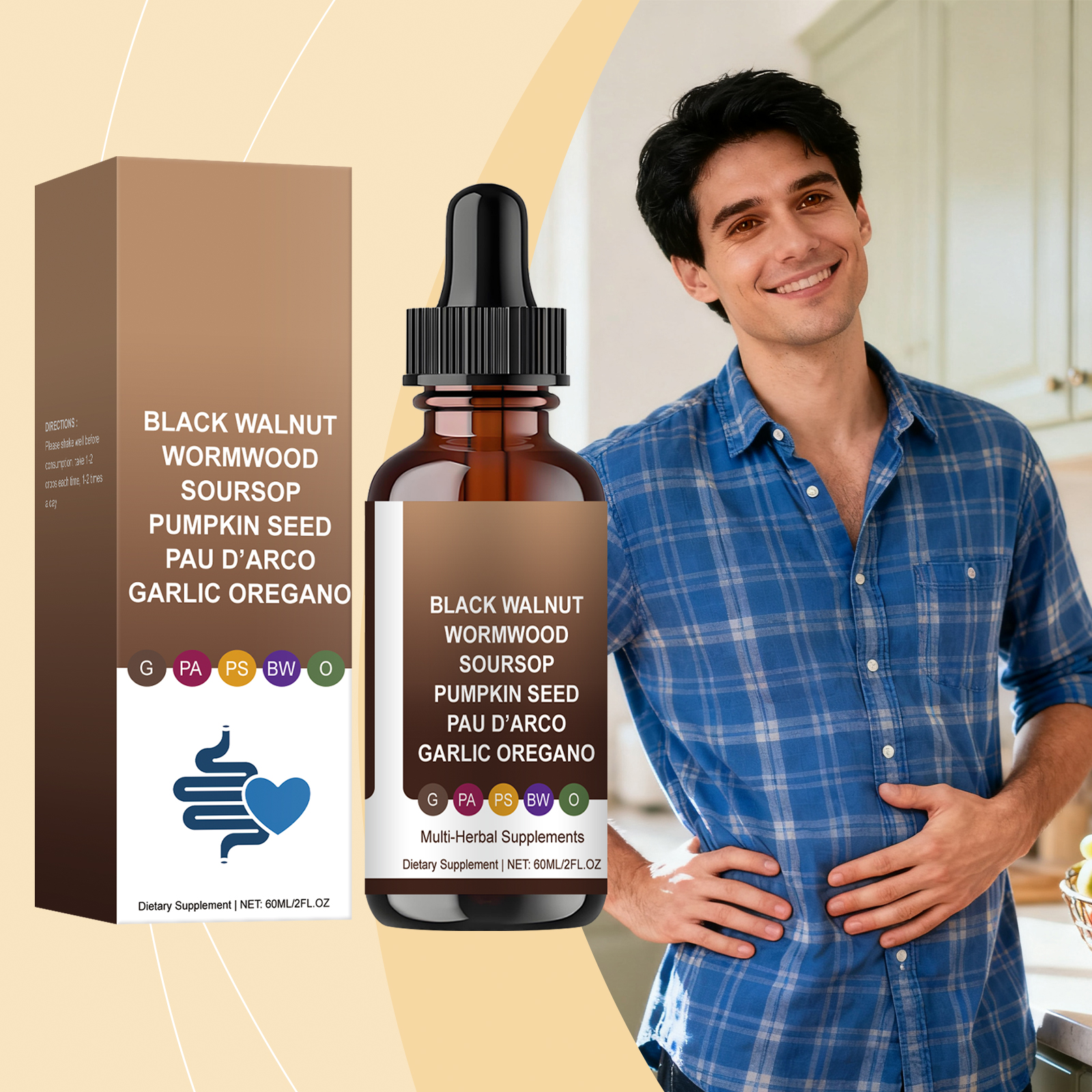 Black Walnut Cleanse For Humans Drops Liquid Soursop Garlic Gentle Daily Drops | Mild Herbal Formula for Body Comfort & Natural Wellness