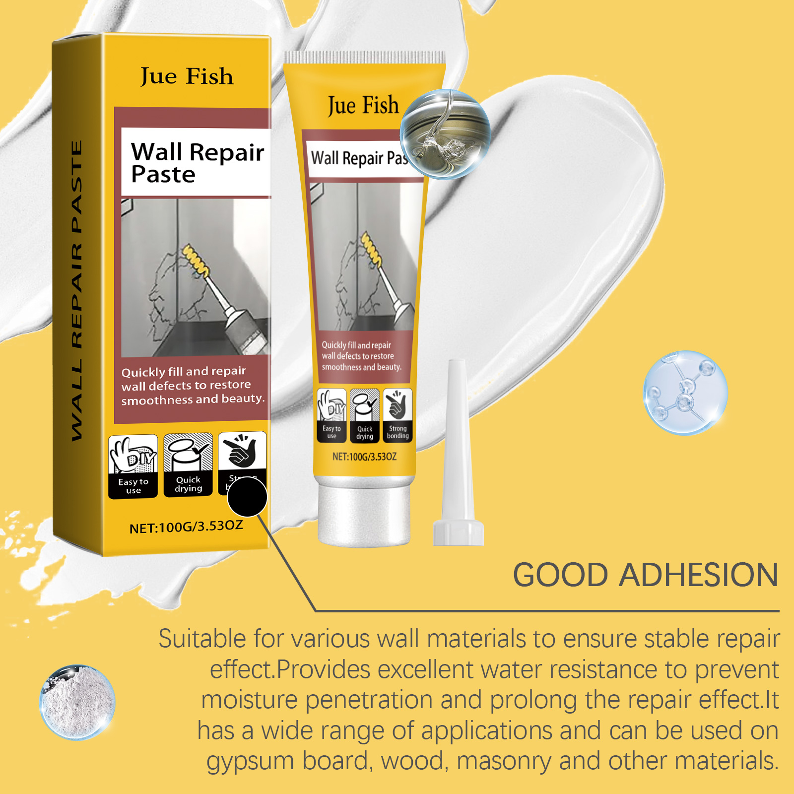 New Wall Repair Agent Waterproof Coating Sealant Agent Crack Hole Mending Paste Mildewproof Patch White Wall Restore ﻿